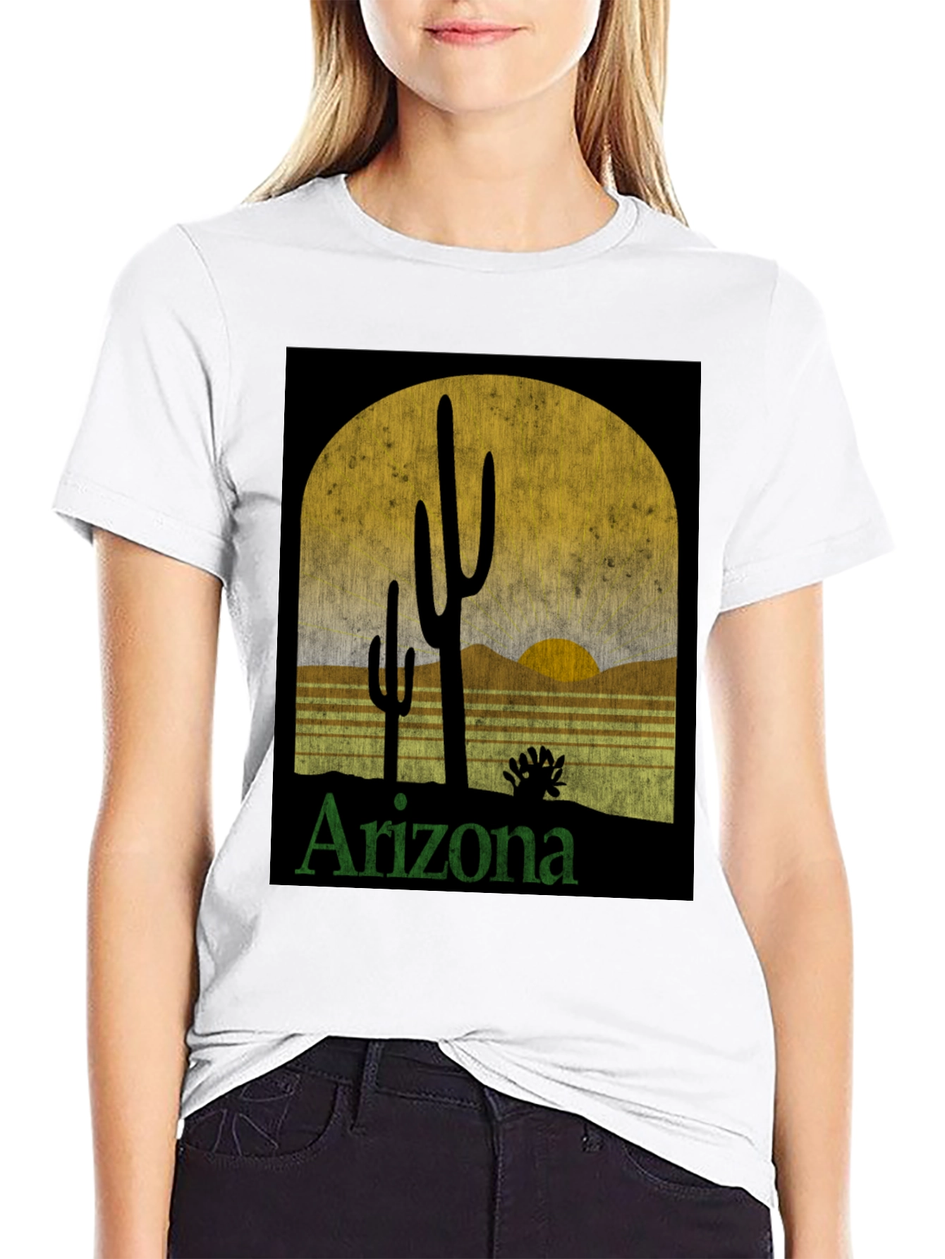 Arizona Desert Sunset Graphic Tee - Retro Style T-Shirt