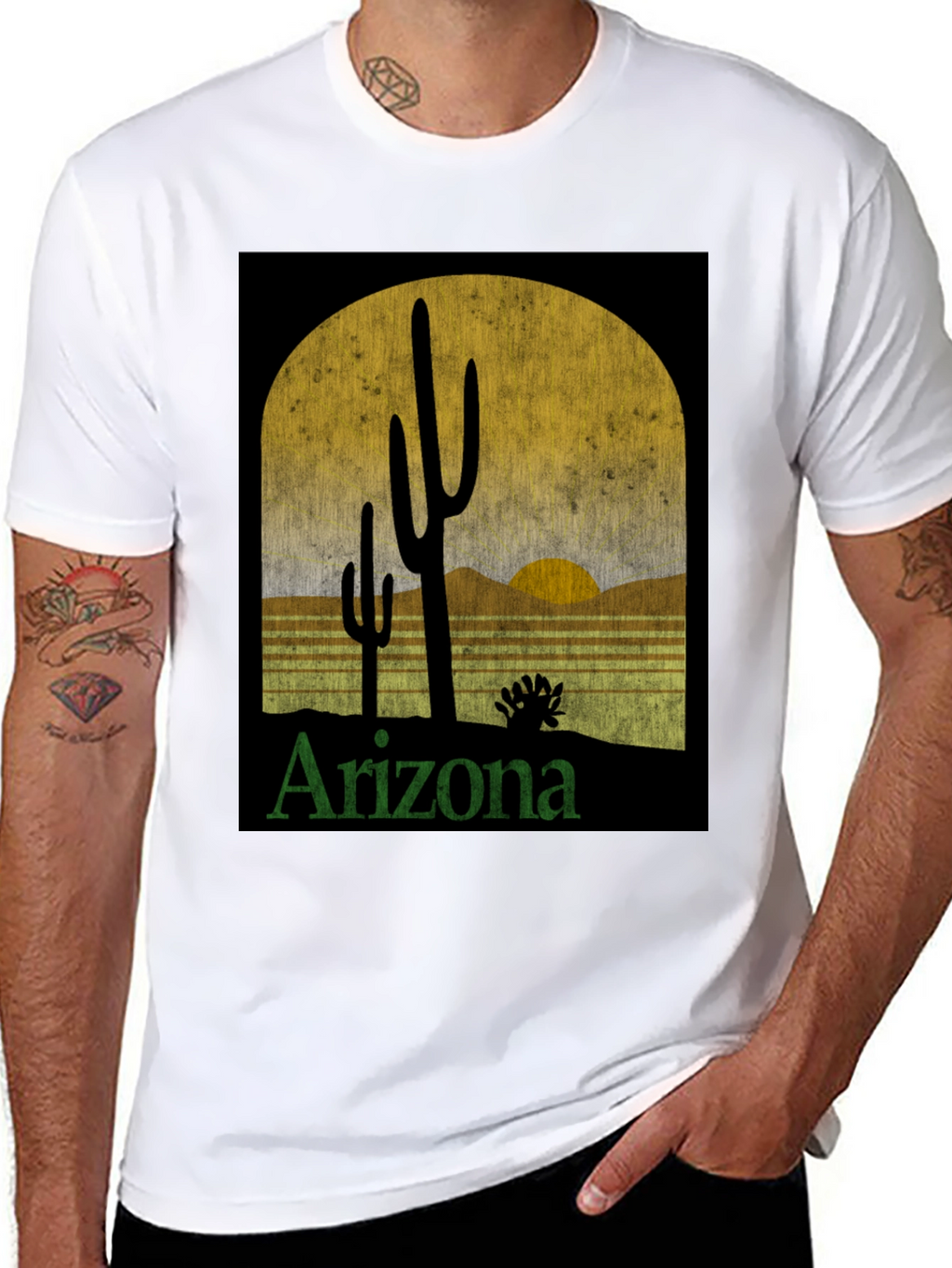 Arizona Desert Sunset Graphic Tee - Retro Style T-Shirt