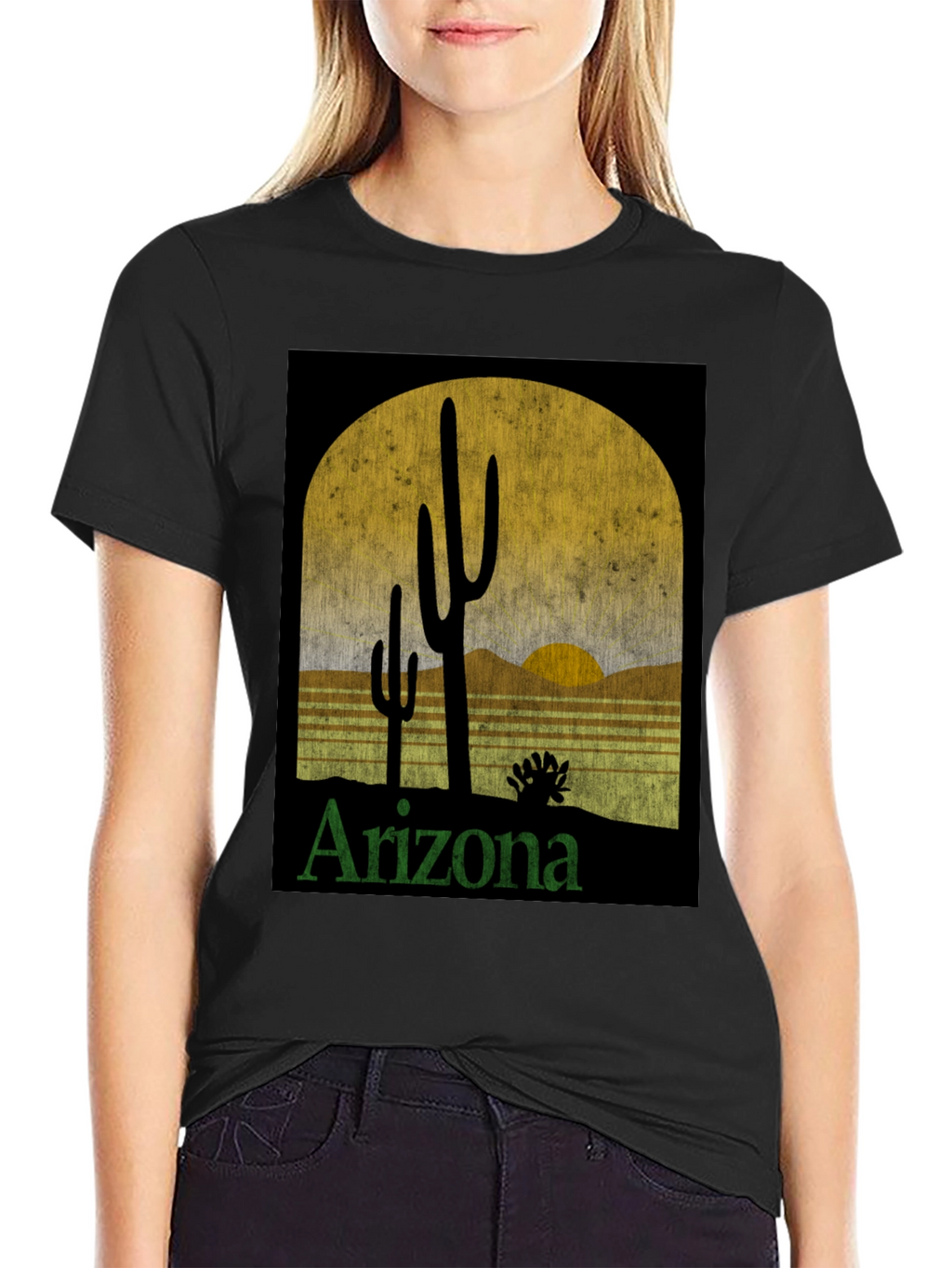 Arizona Desert Sunset Graphic Tee - Retro Style T-Shirt