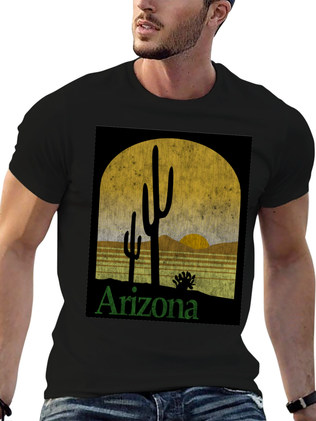 Arizona Desert Sunset Graphic Tee - Retro Style T-Shirt