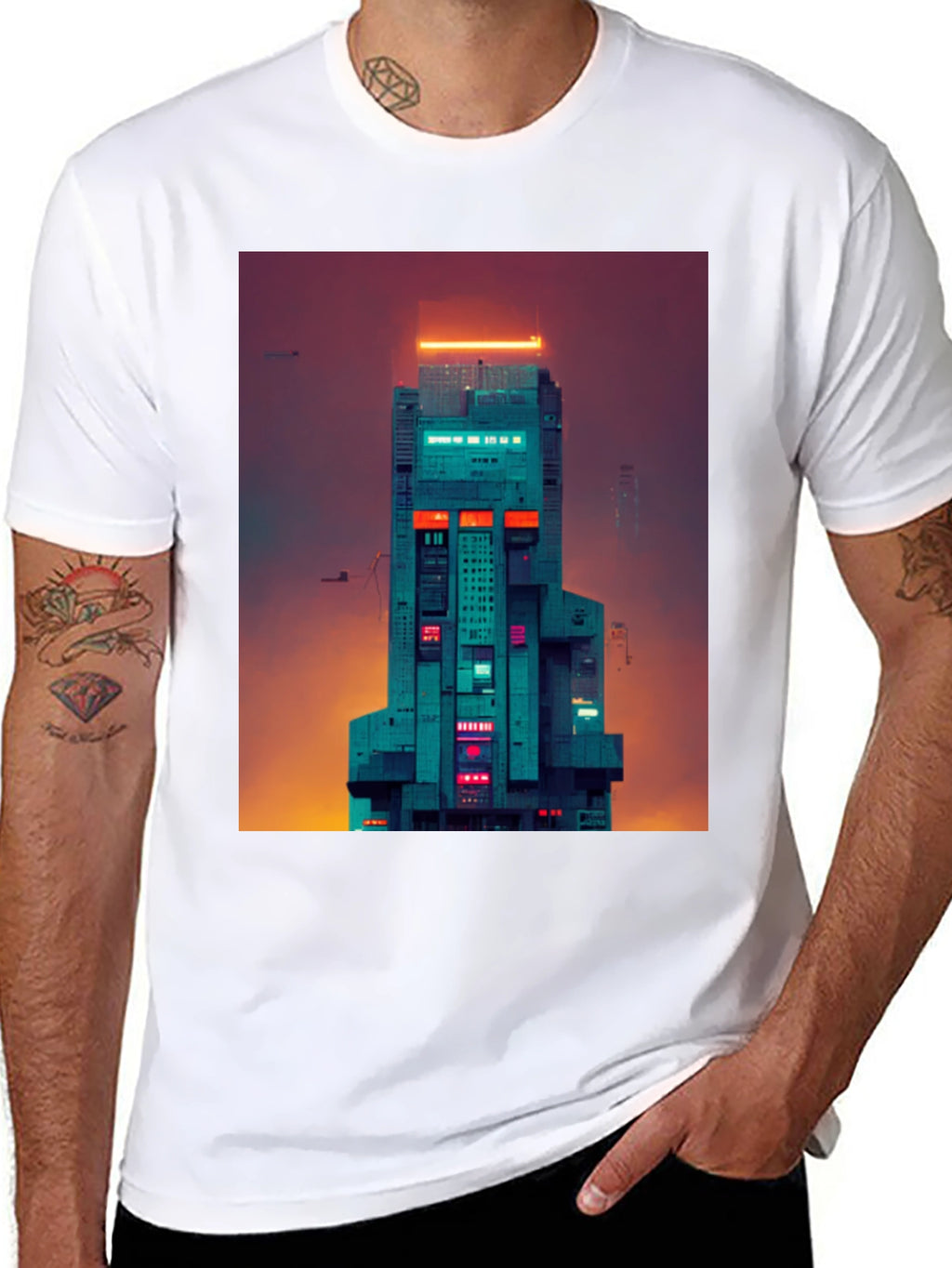 Cyberpunk Building Graphic Tee