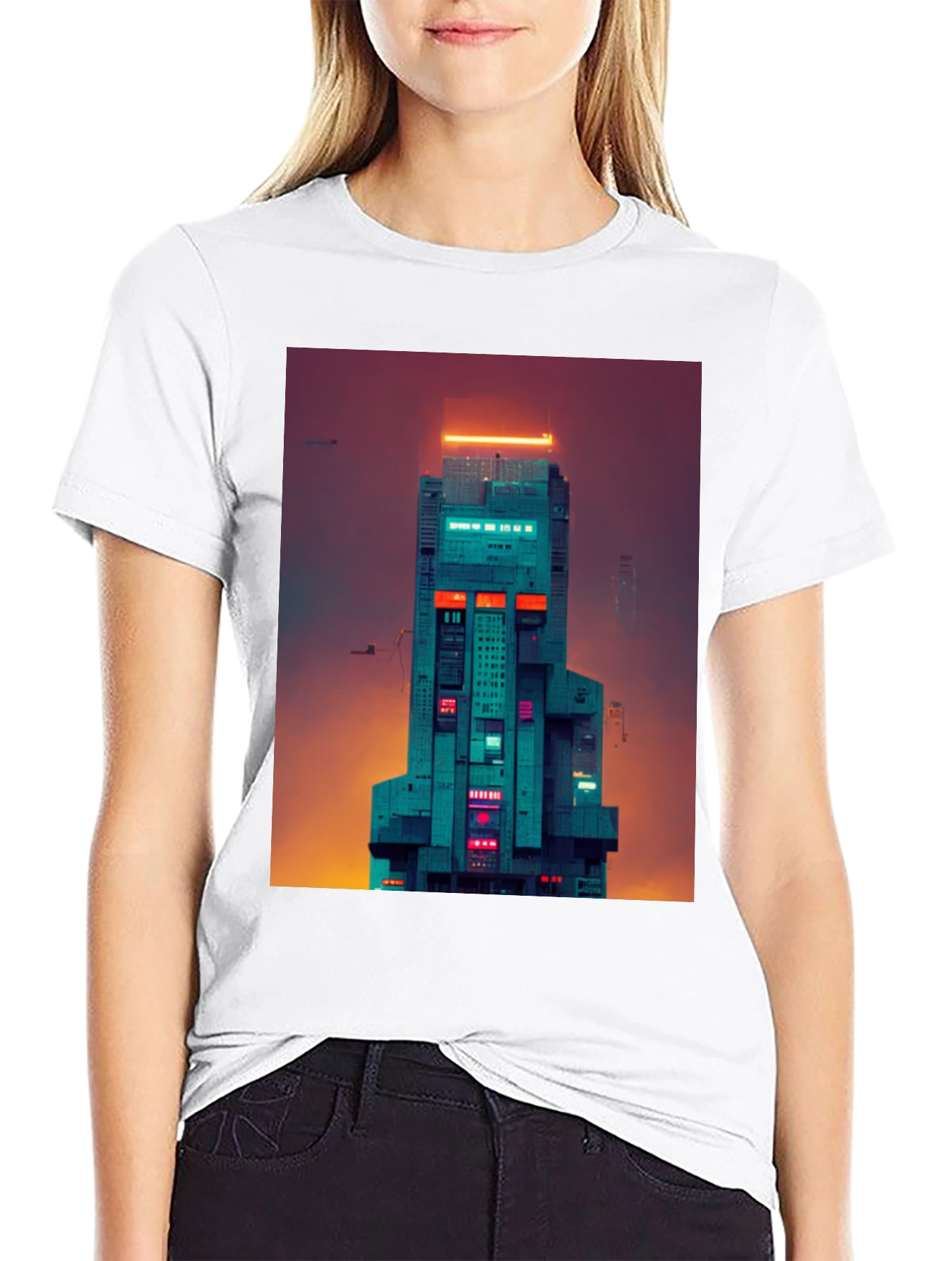 Cyberpunk Building Graphic Tee
