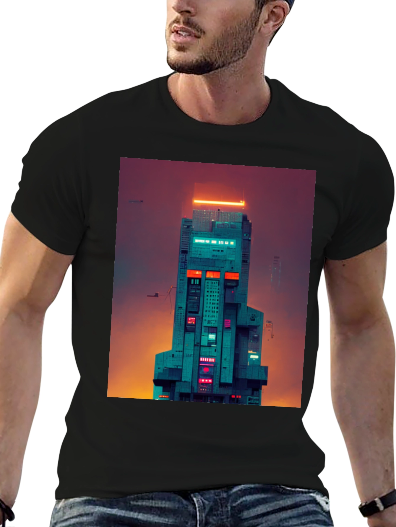 Cyberpunk Building Graphic Tee