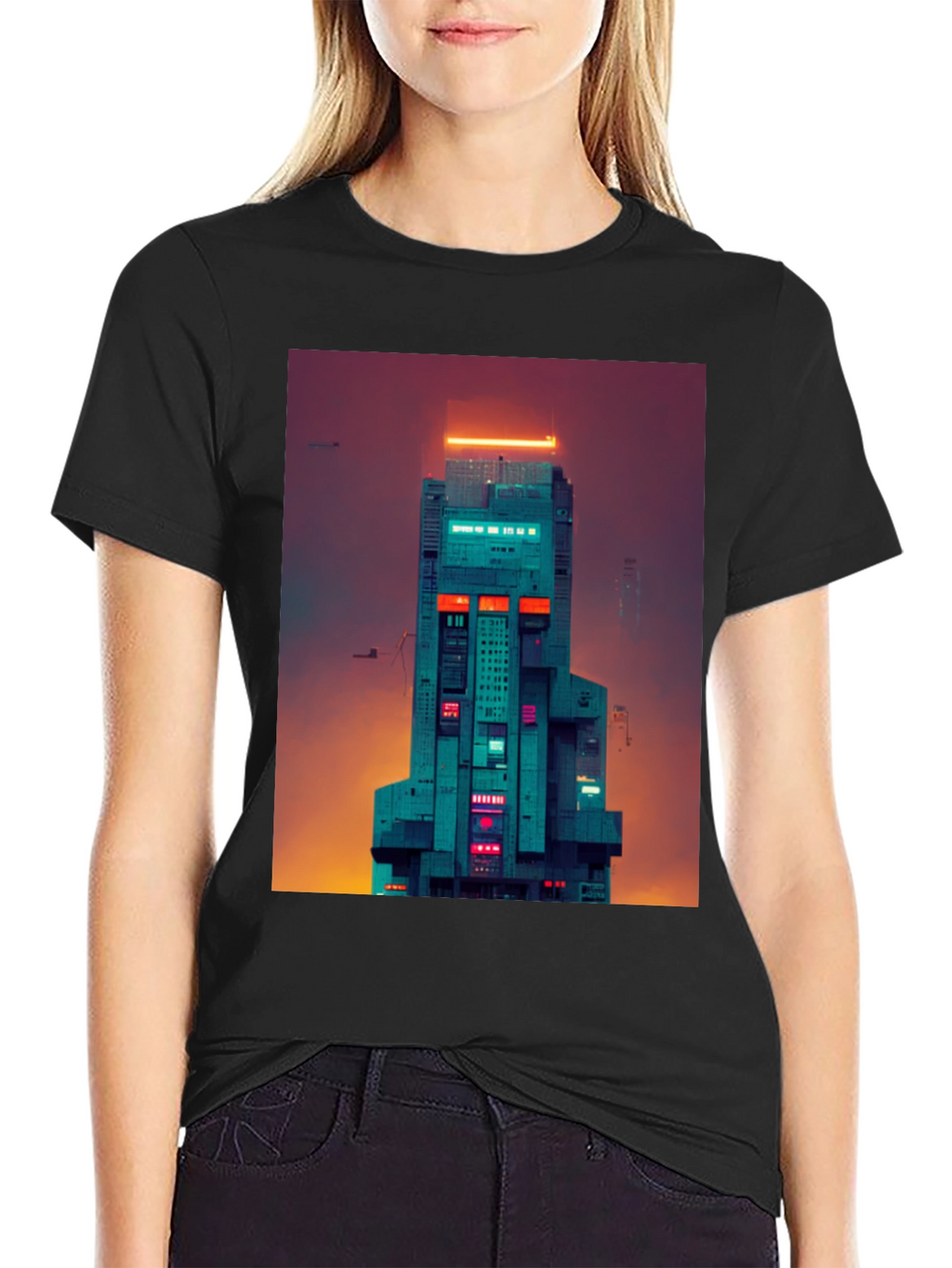 Cyberpunk Building Graphic Tee
