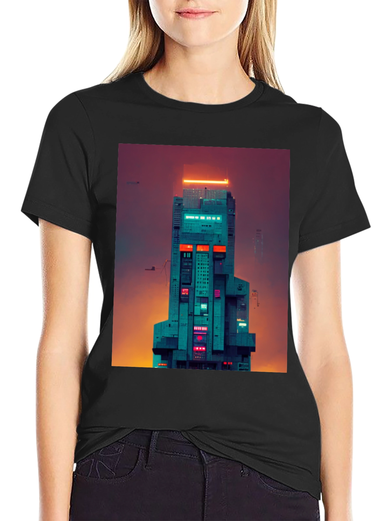 Cyberpunk Building Graphic Tee