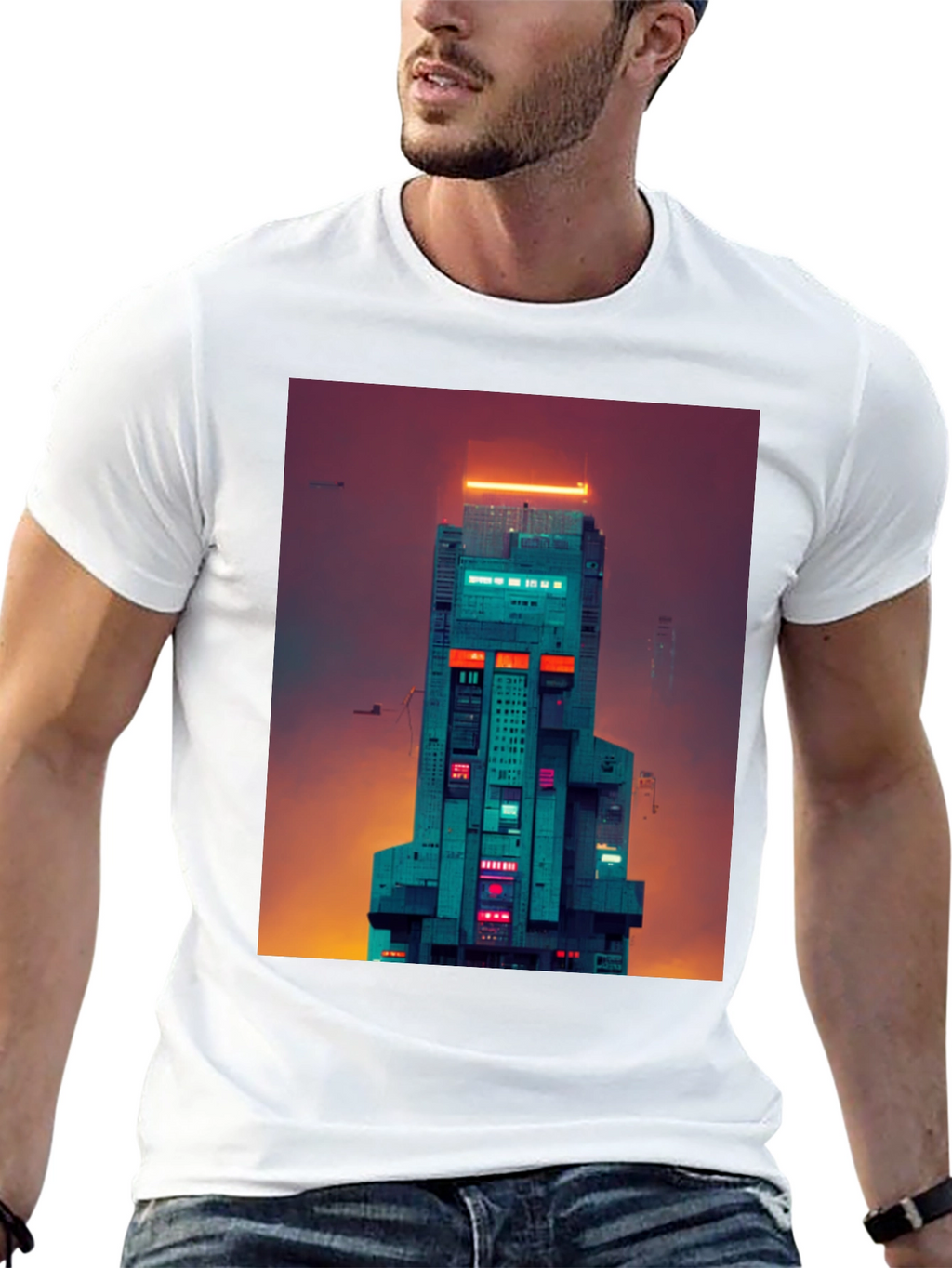 Cyberpunk Building Graphic Tee