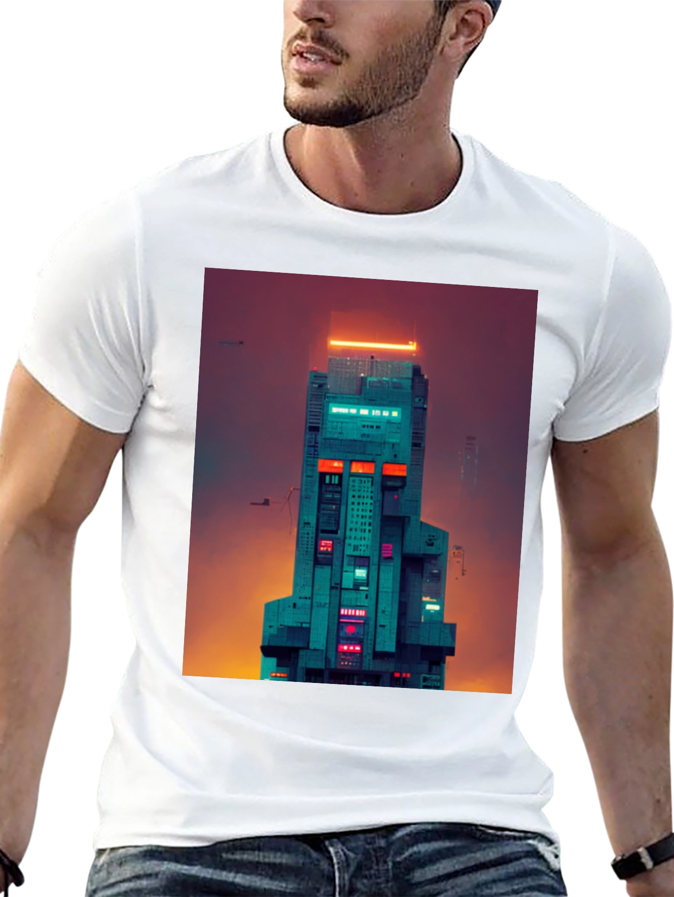 Cyberpunk Building Graphic Tee
