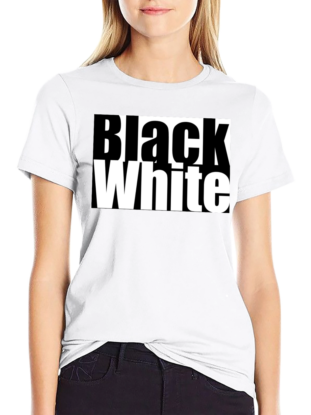 Black and White Graphic Tee - Bold Contrast Style