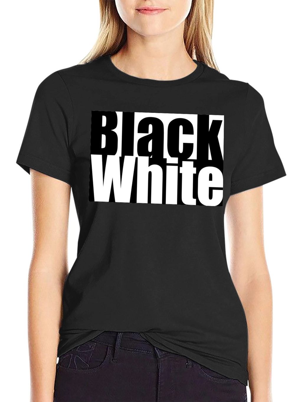 Black and White Graphic Tee - Bold Contrast Style