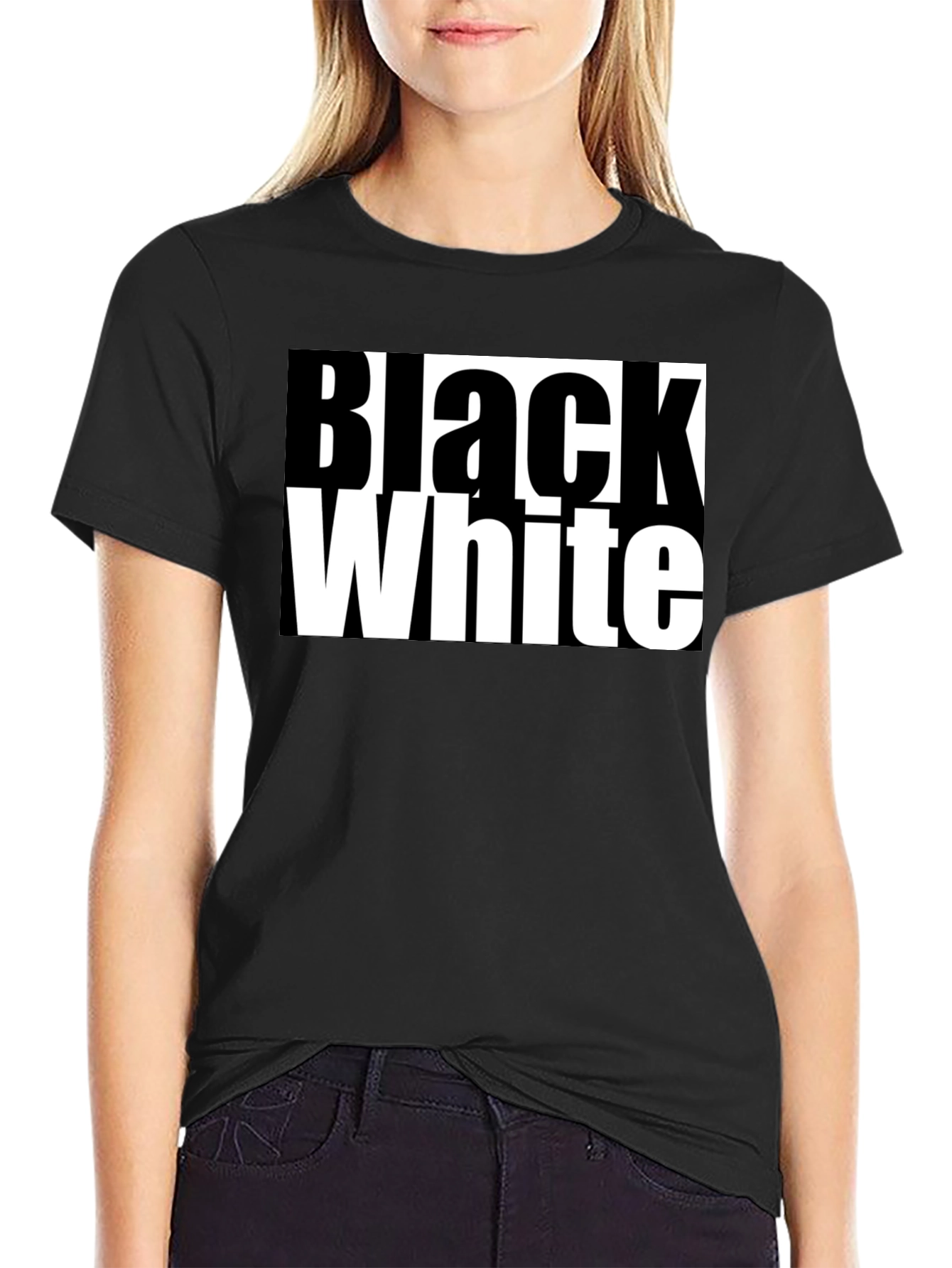 Black and White Graphic Tee - Bold Contrast Style