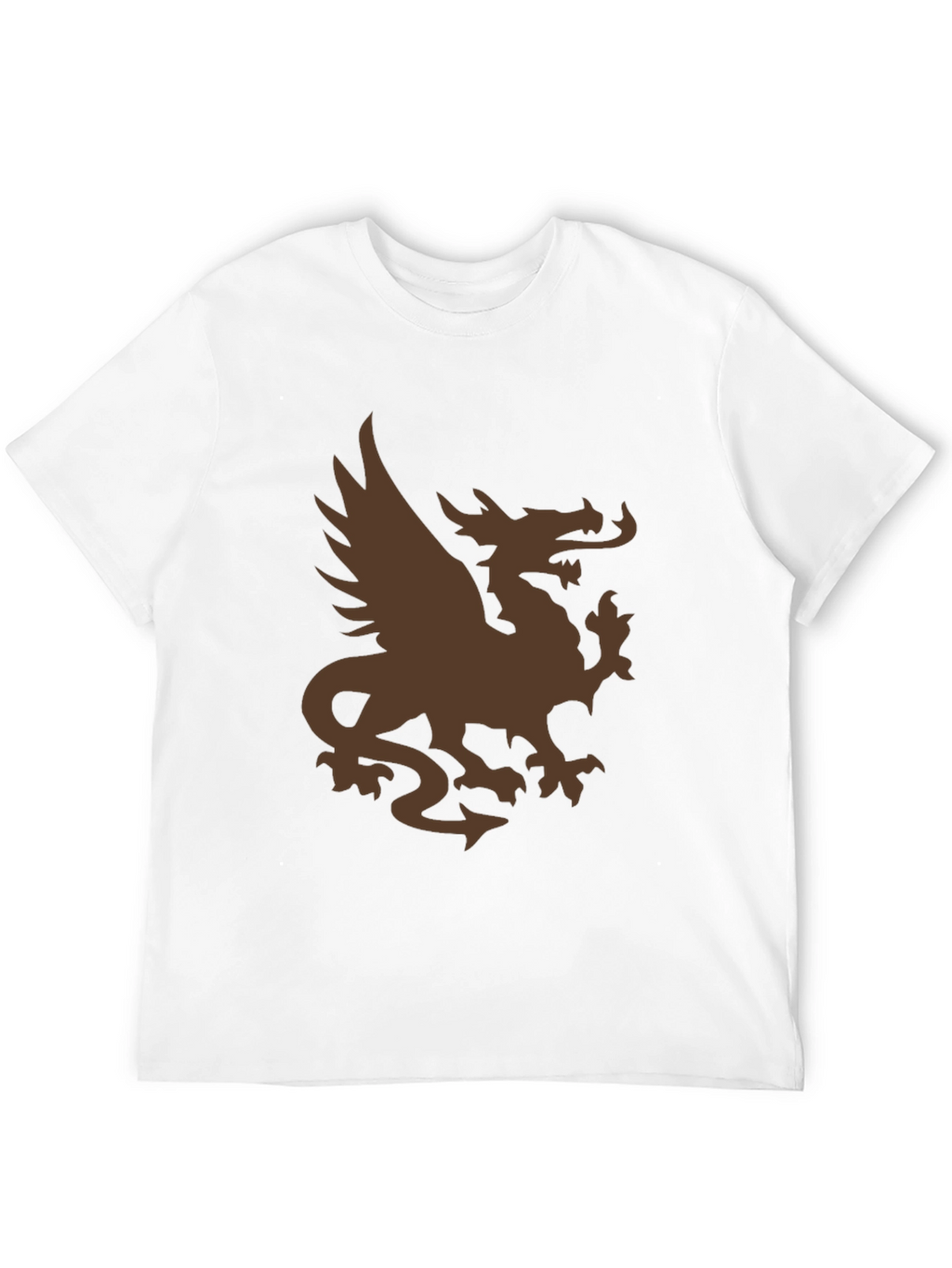Mens Black T-Shirt with Brown Dragon Graphic