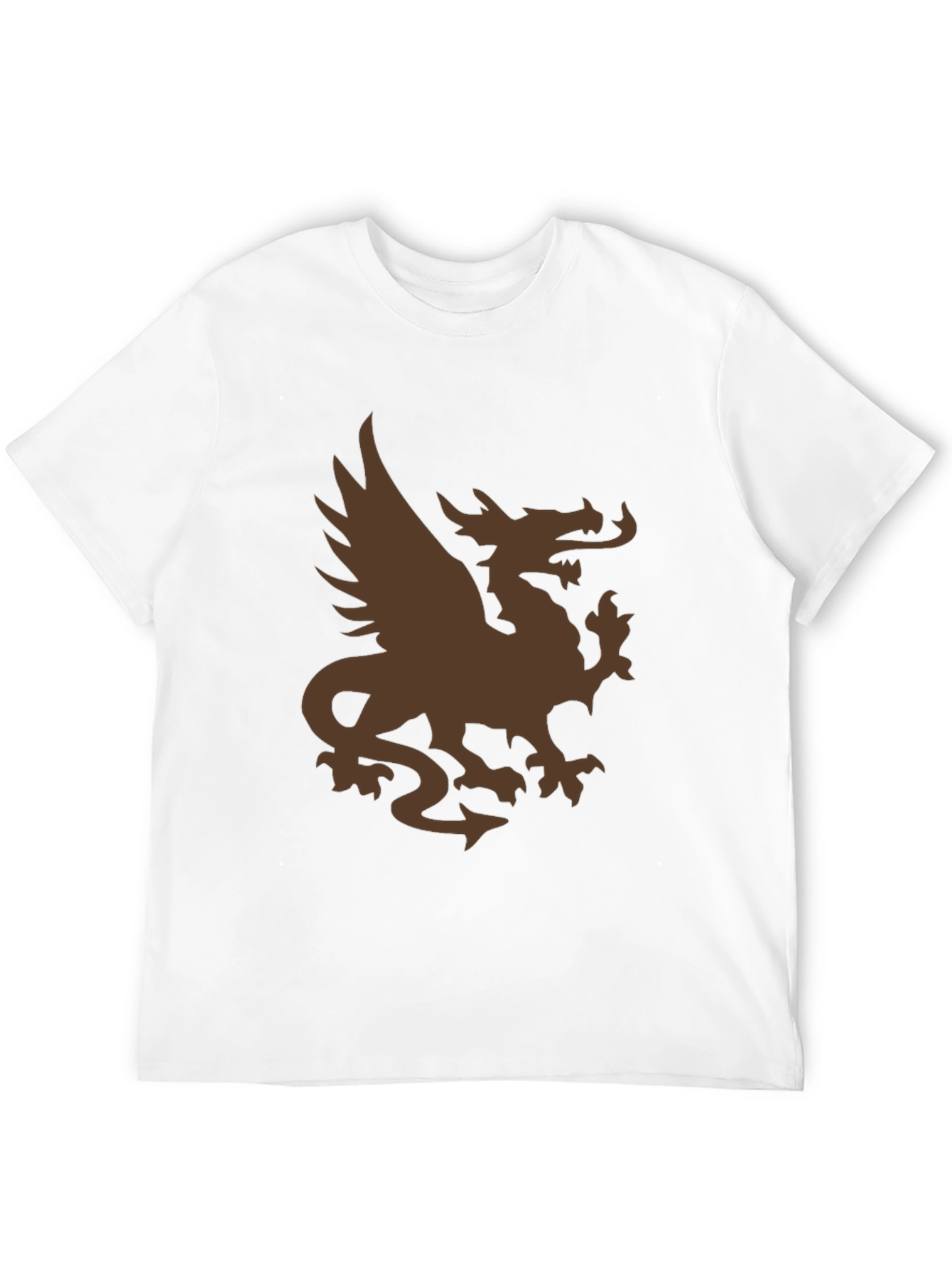 Mens Black T-Shirt with Brown Dragon Graphic