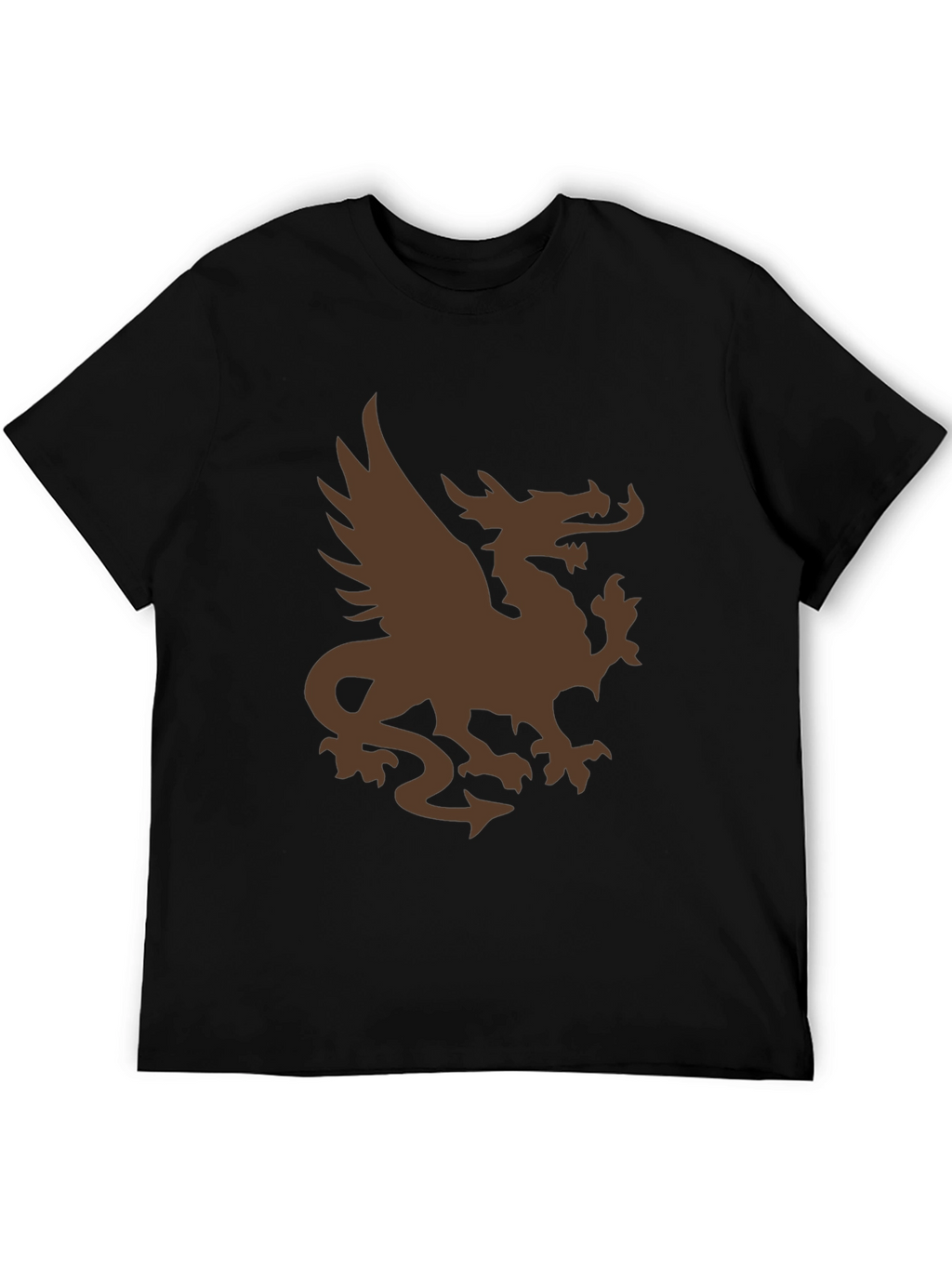 Mens Black T-Shirt with Brown Dragon Graphic