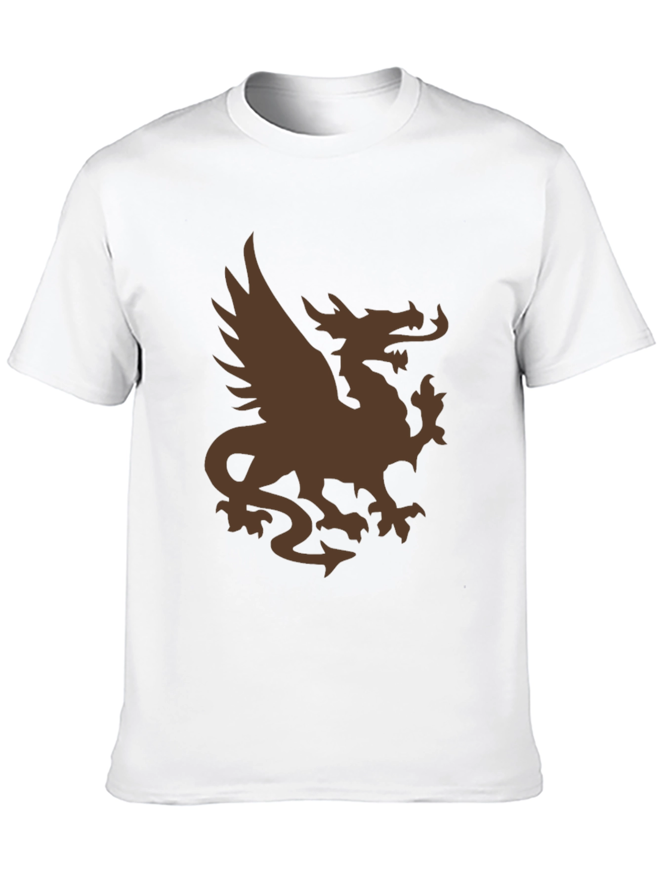 Mens Black T-Shirt with Brown Dragon Graphic