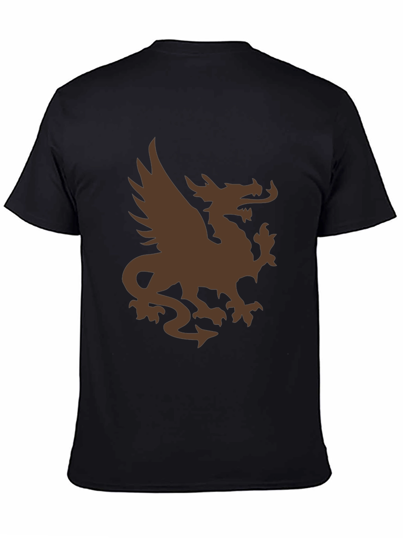 Mens Black T-Shirt with Brown Dragon Graphic