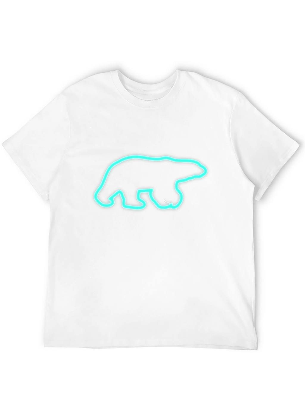 Black T-Shirt with Neon Polar Bear Graphic