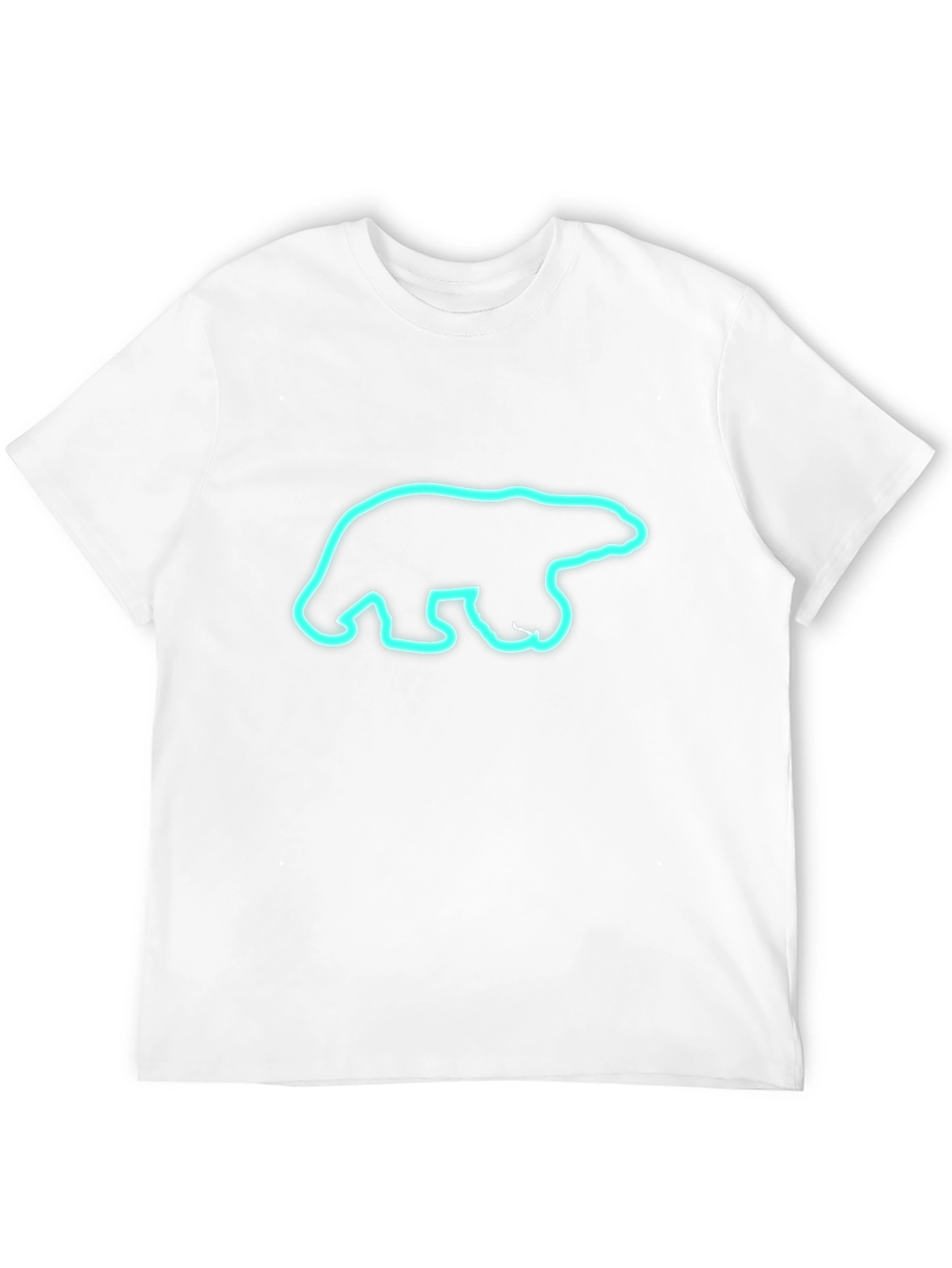 Black T-Shirt with Neon Polar Bear Graphic