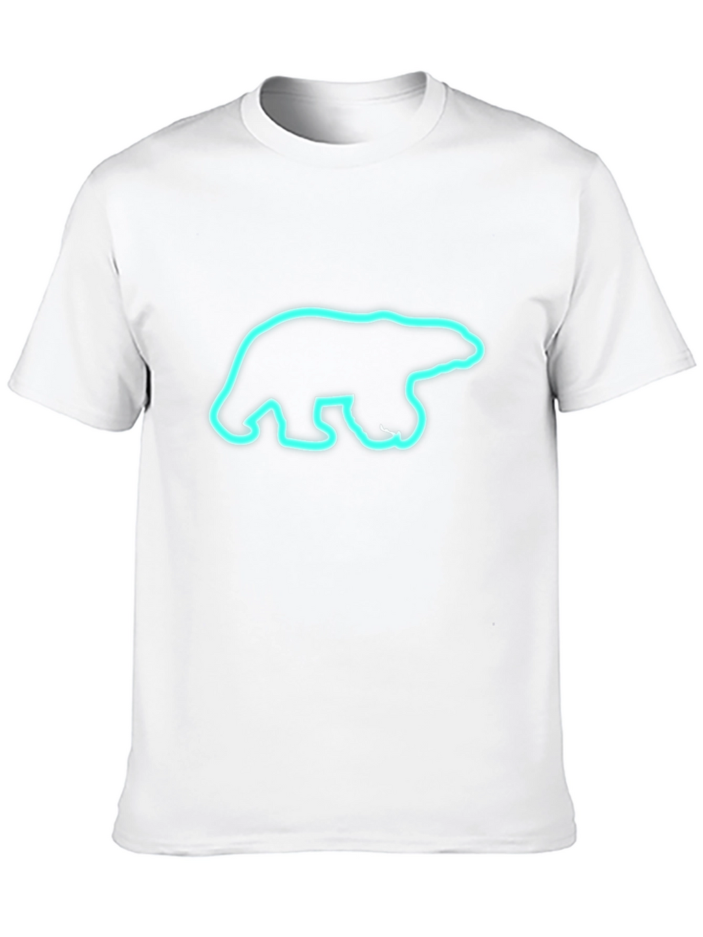 Black T-Shirt with Neon Polar Bear Graphic