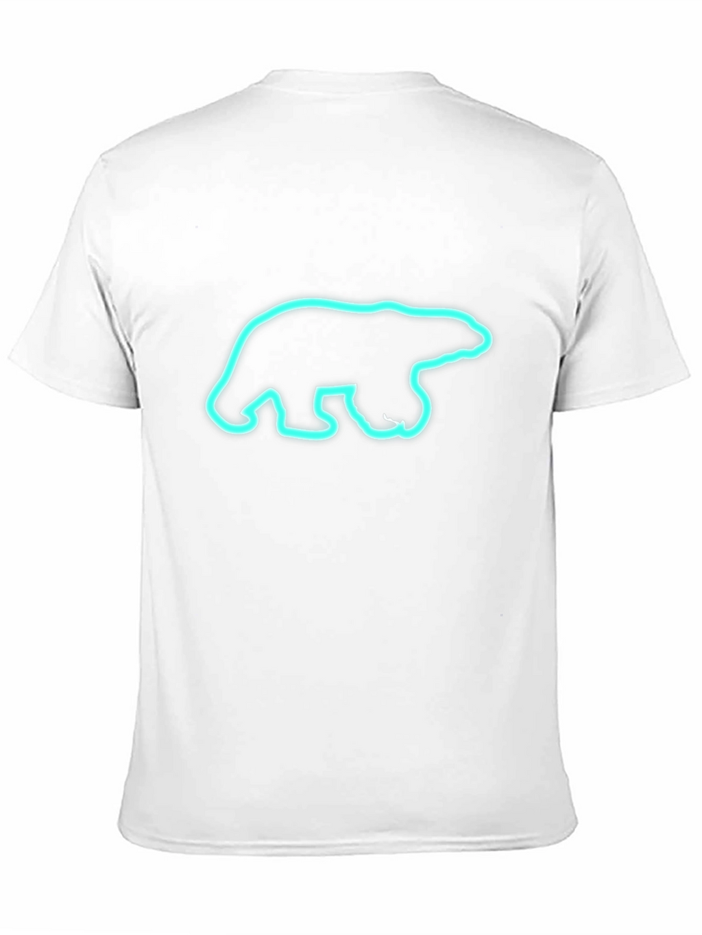 Black T-Shirt with Neon Polar Bear Graphic