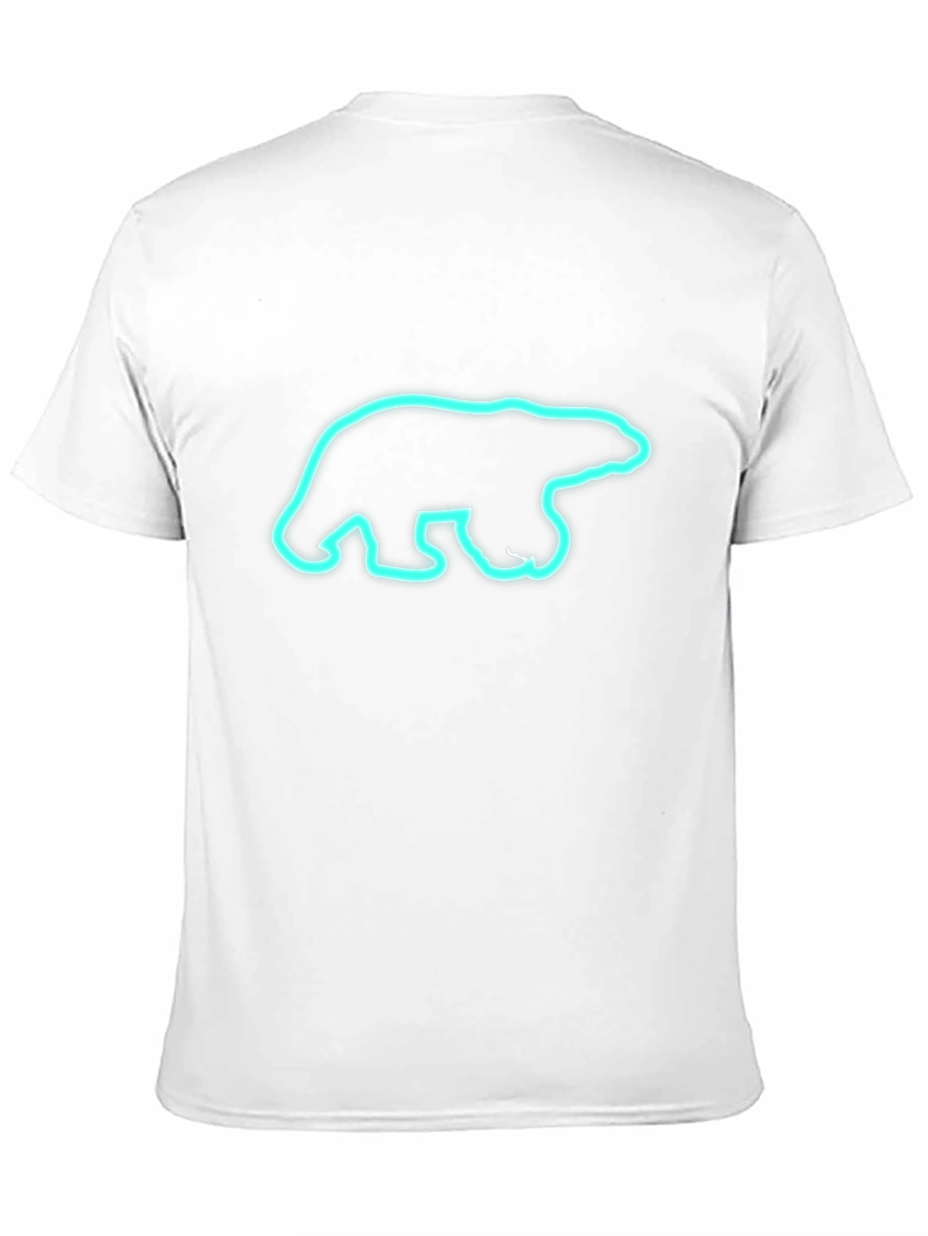 Black T-Shirt with Neon Polar Bear Graphic