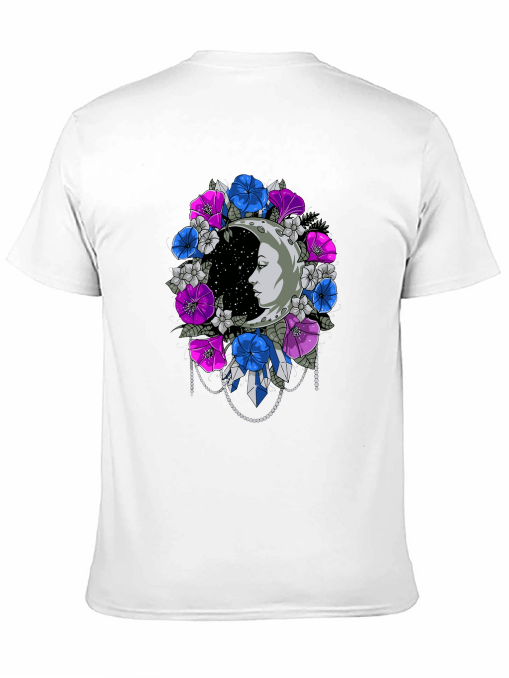 Floral Moon Face Graphic Tee