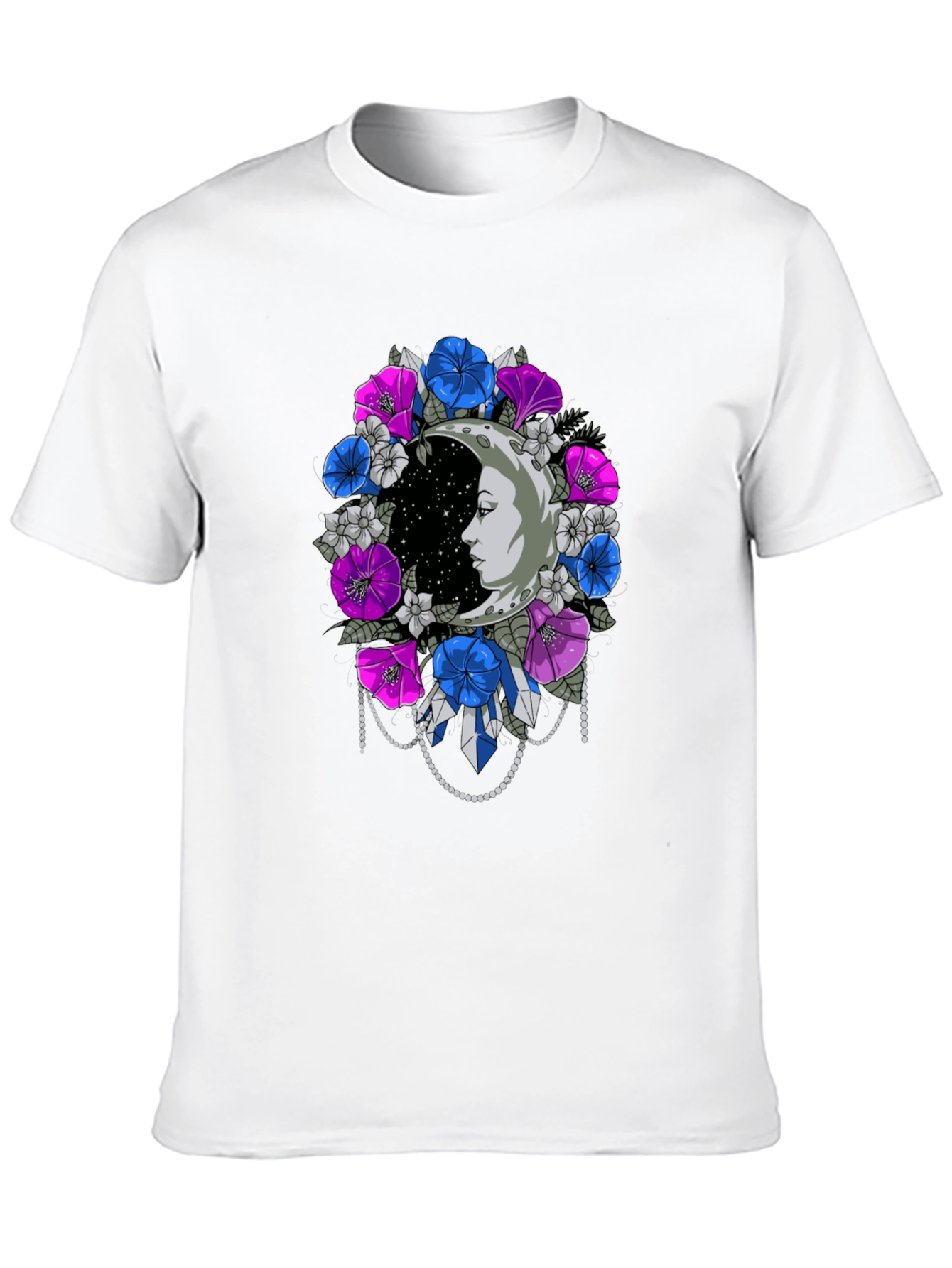 Floral Moon Face Graphic Tee