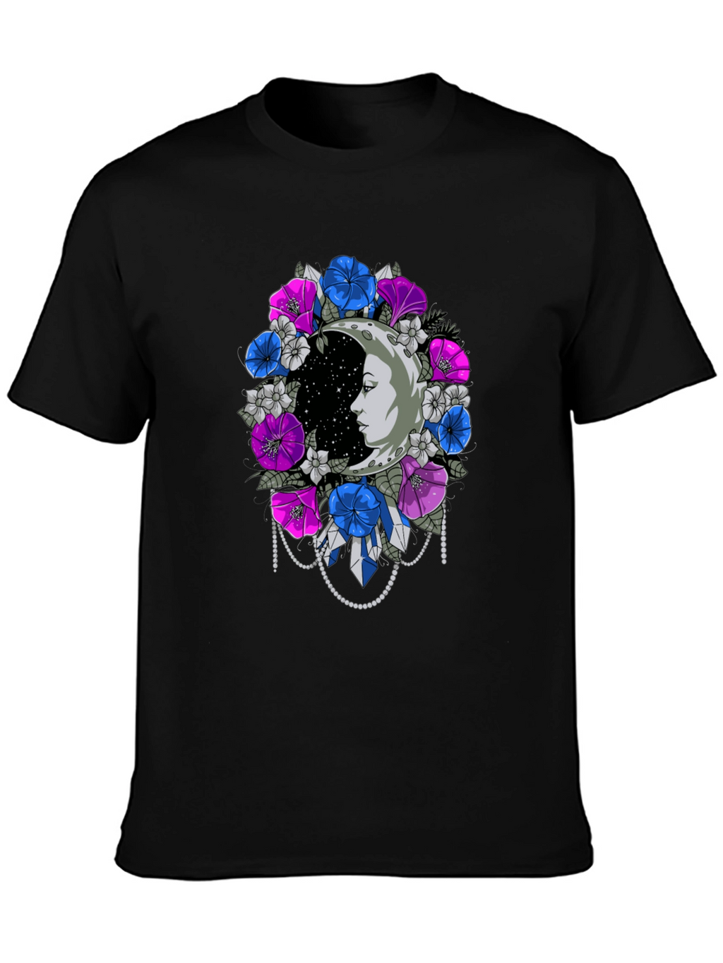 Floral Moon Face Graphic Tee