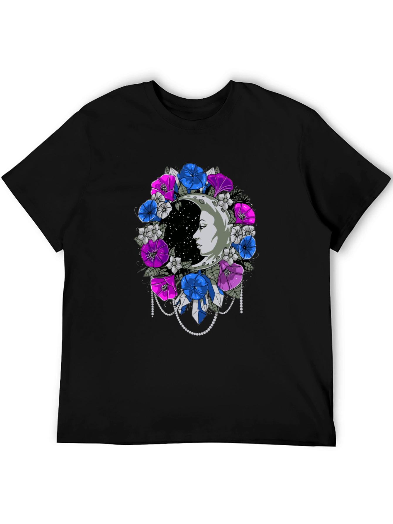 Floral Moon Face Graphic Tee