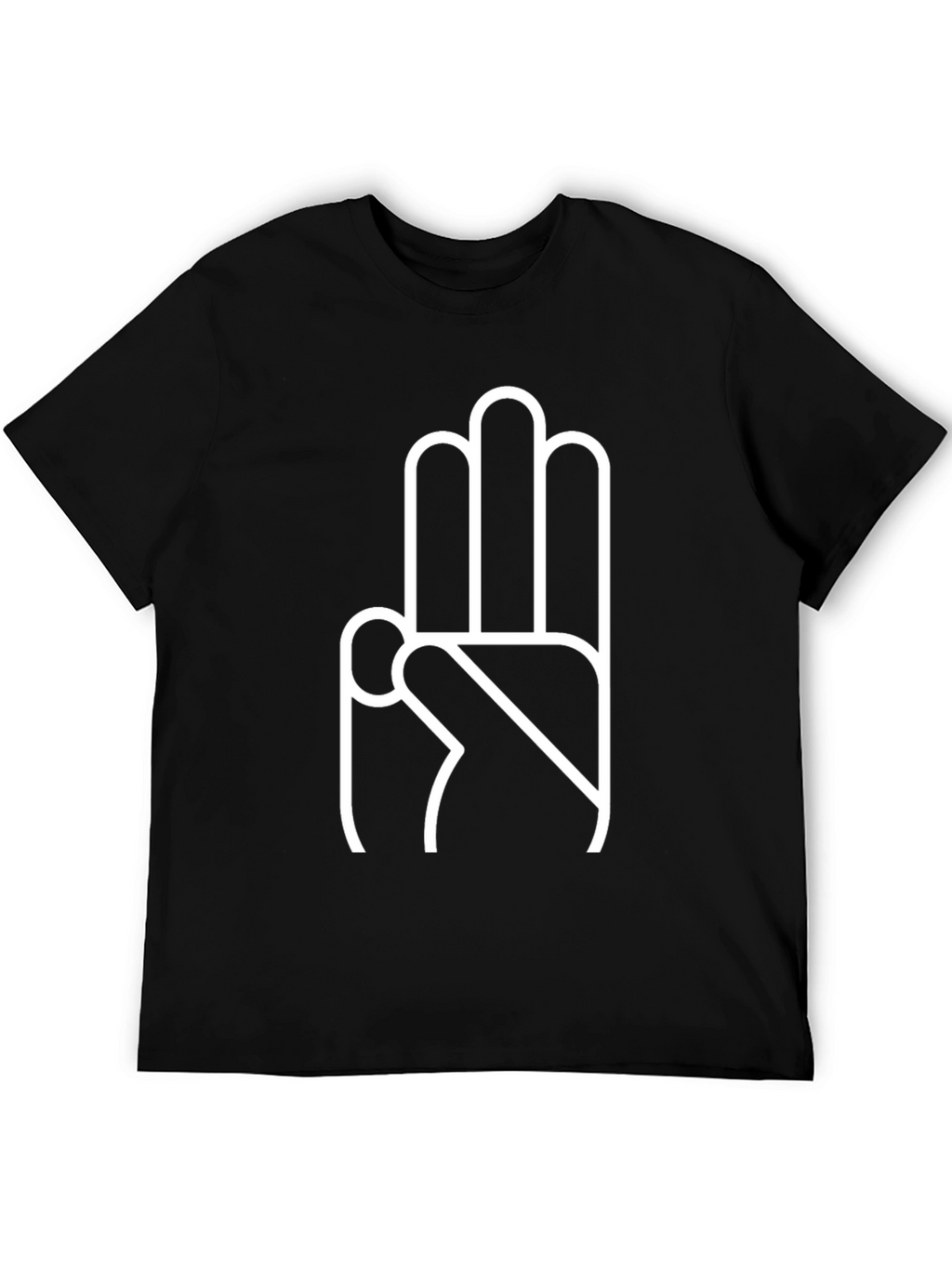 Three Finger Salute Graphic Tee - Modern Black T-Shirt