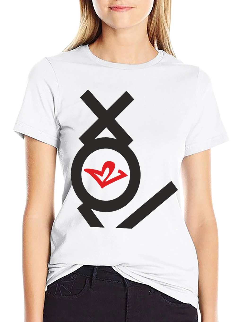 Graphic T-Shirt - Black with Red Heart