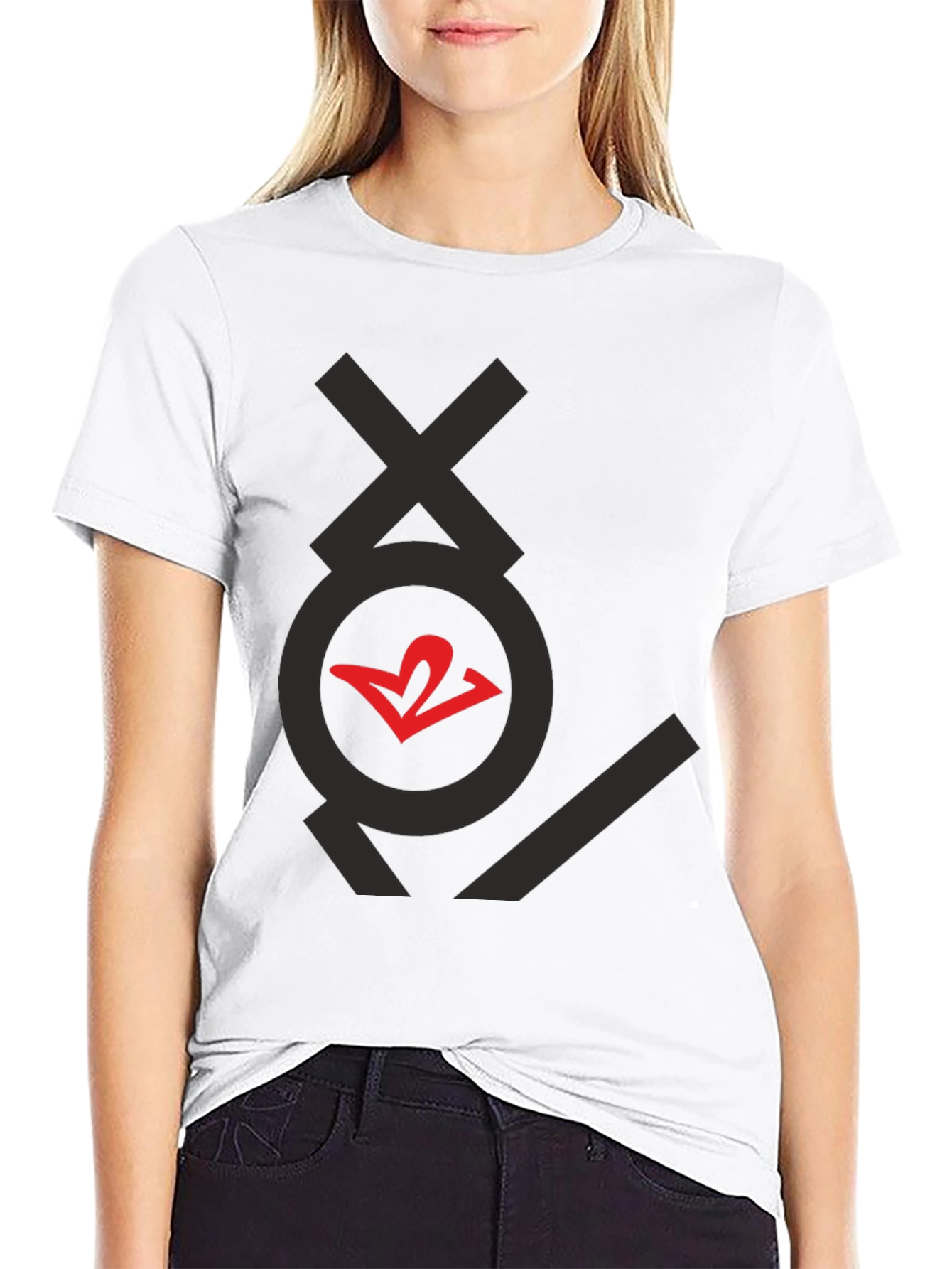 Graphic T-Shirt - Black with Red Heart