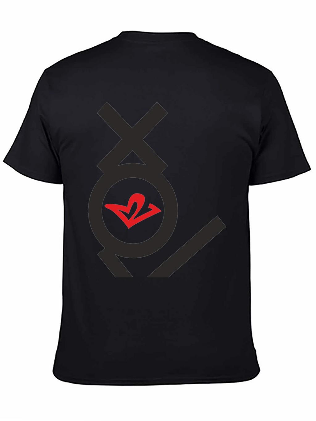 Graphic T-Shirt - Black with Red Heart