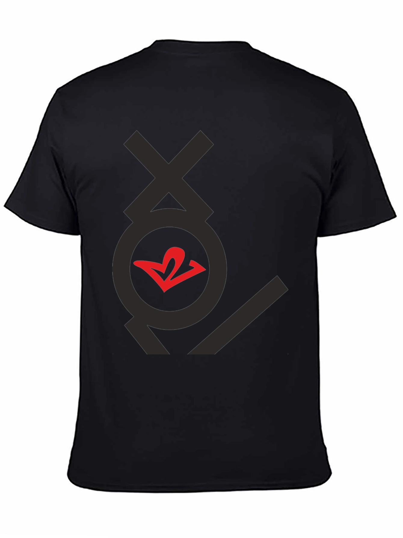 Graphic T-Shirt - Black with Red Heart