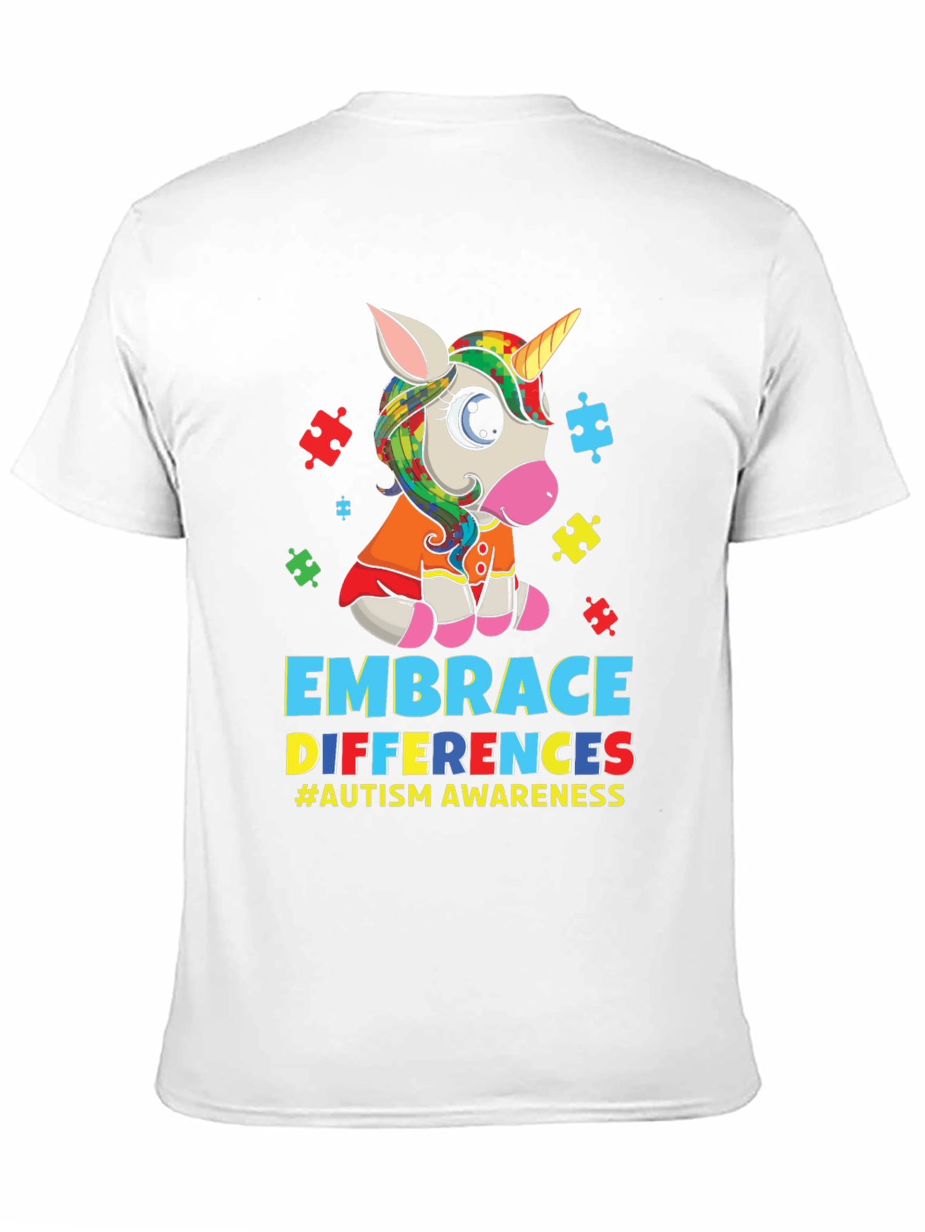 Embrace Differences Autism Awareness Unicorn T-Shirt