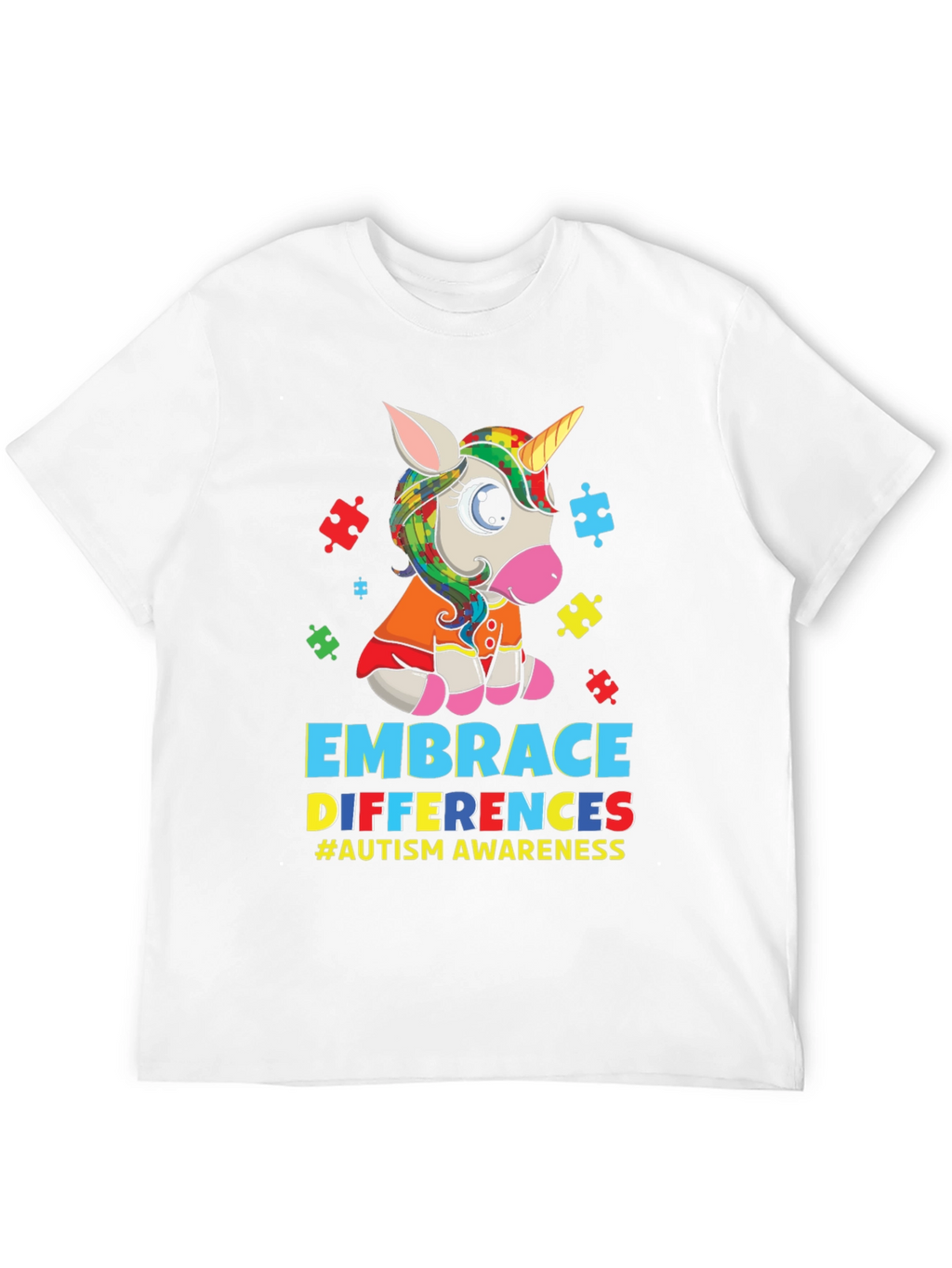 Embrace Differences Autism Awareness Unicorn T-Shirt