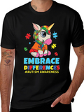 Embrace Differences Autism Awareness Unicorn T-Shirt