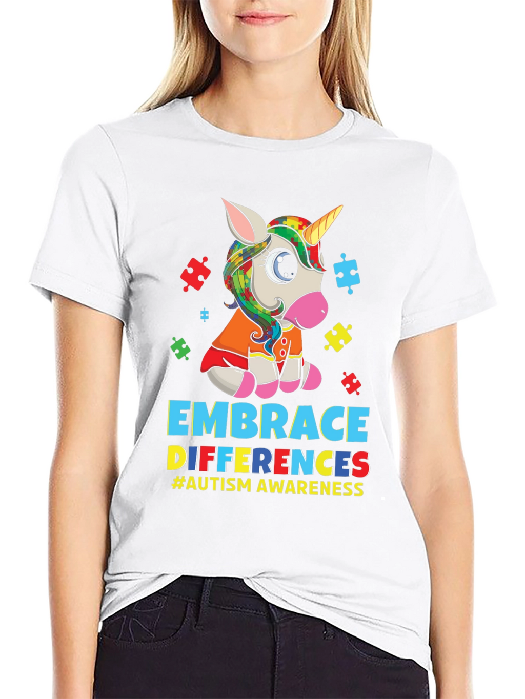 Embrace Differences Autism Awareness Unicorn T-Shirt