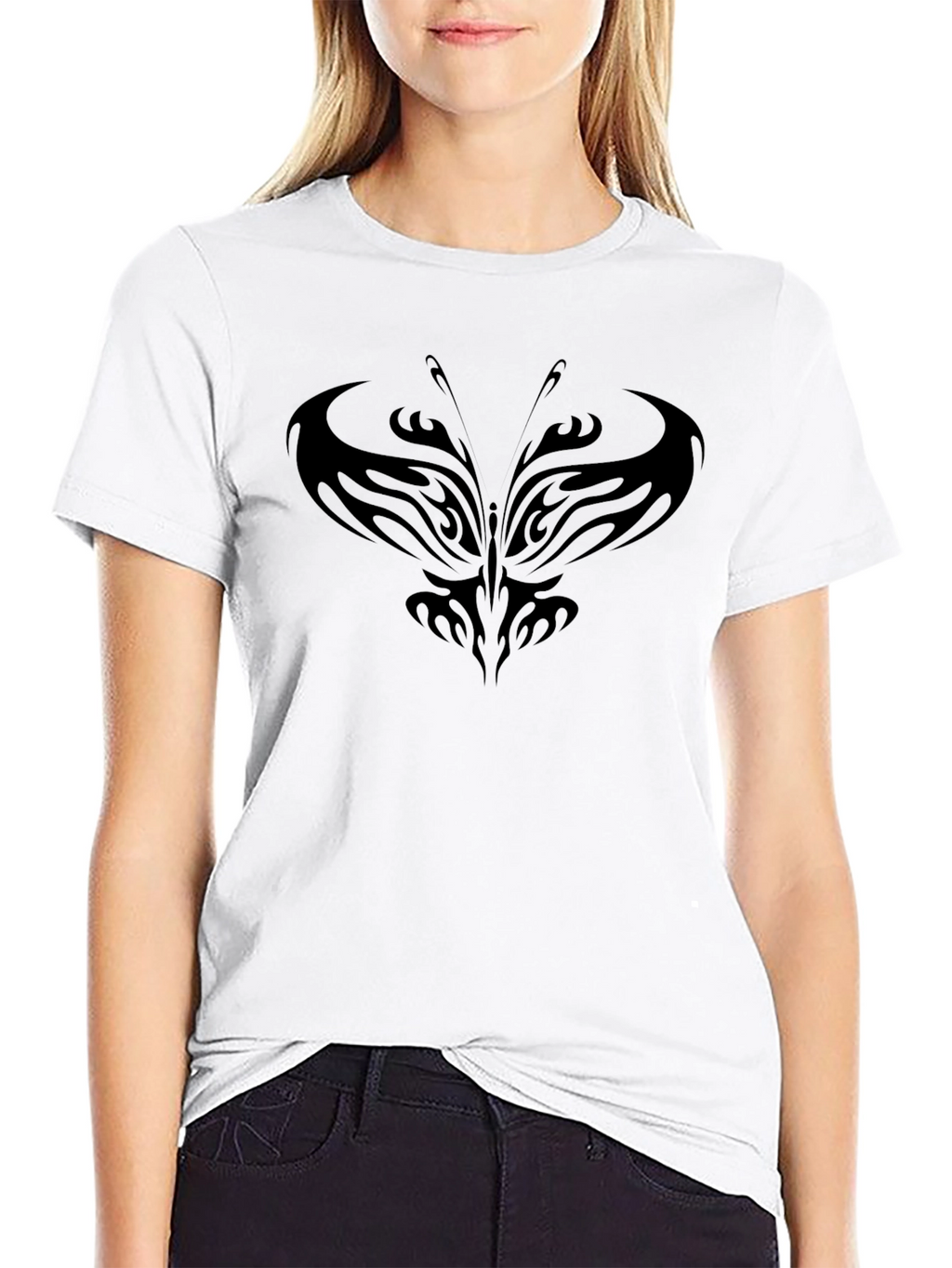 Tribal Butterfly Black T-Shirt