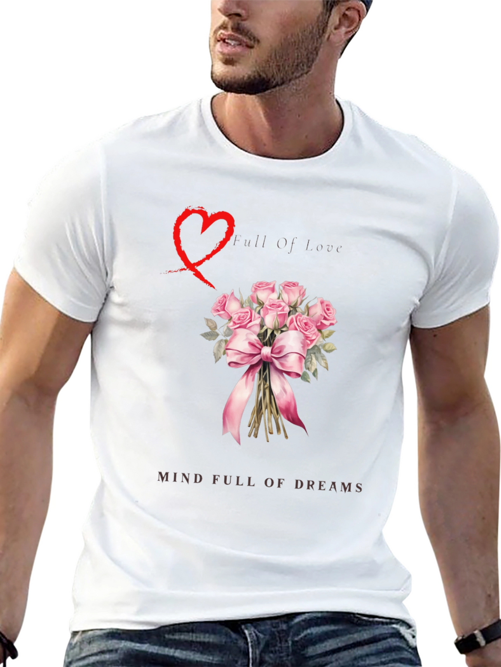 Love & Dreams Bouquet Graphic T-Shirt