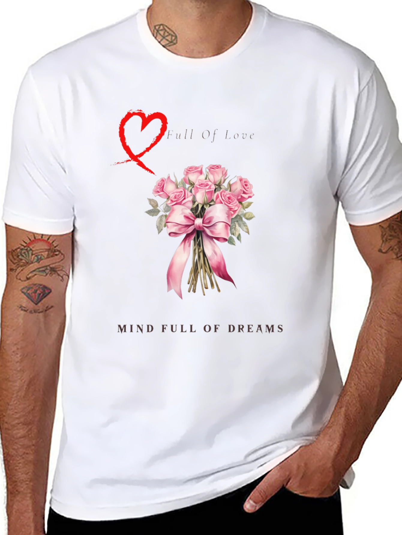 Love & Dreams Bouquet Graphic T-Shirt