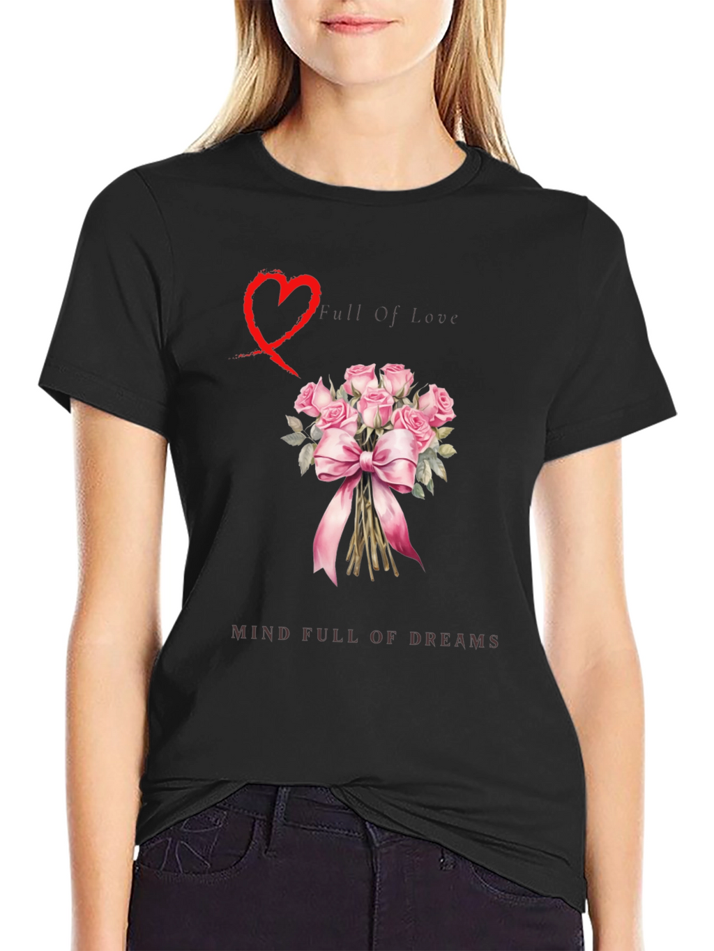 Love & Dreams Bouquet Graphic T-Shirt