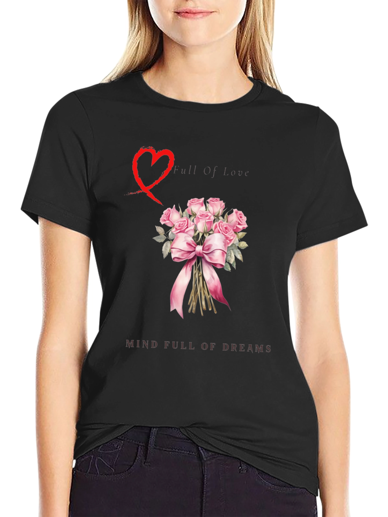 Love & Dreams Bouquet Graphic T-Shirt