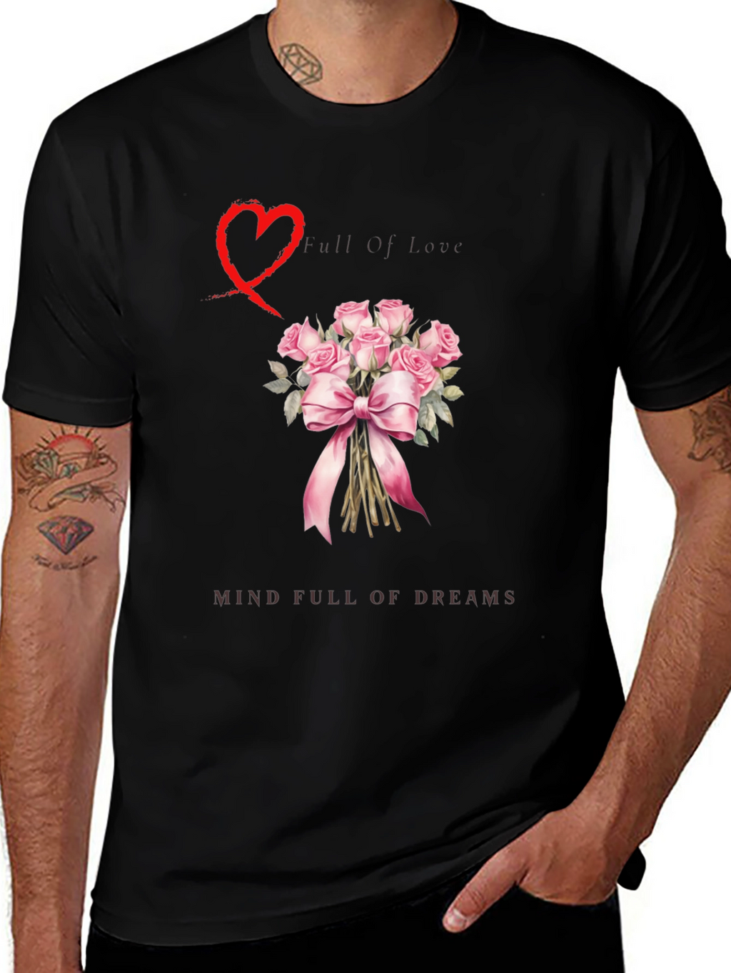 Love & Dreams Bouquet Graphic T-Shirt