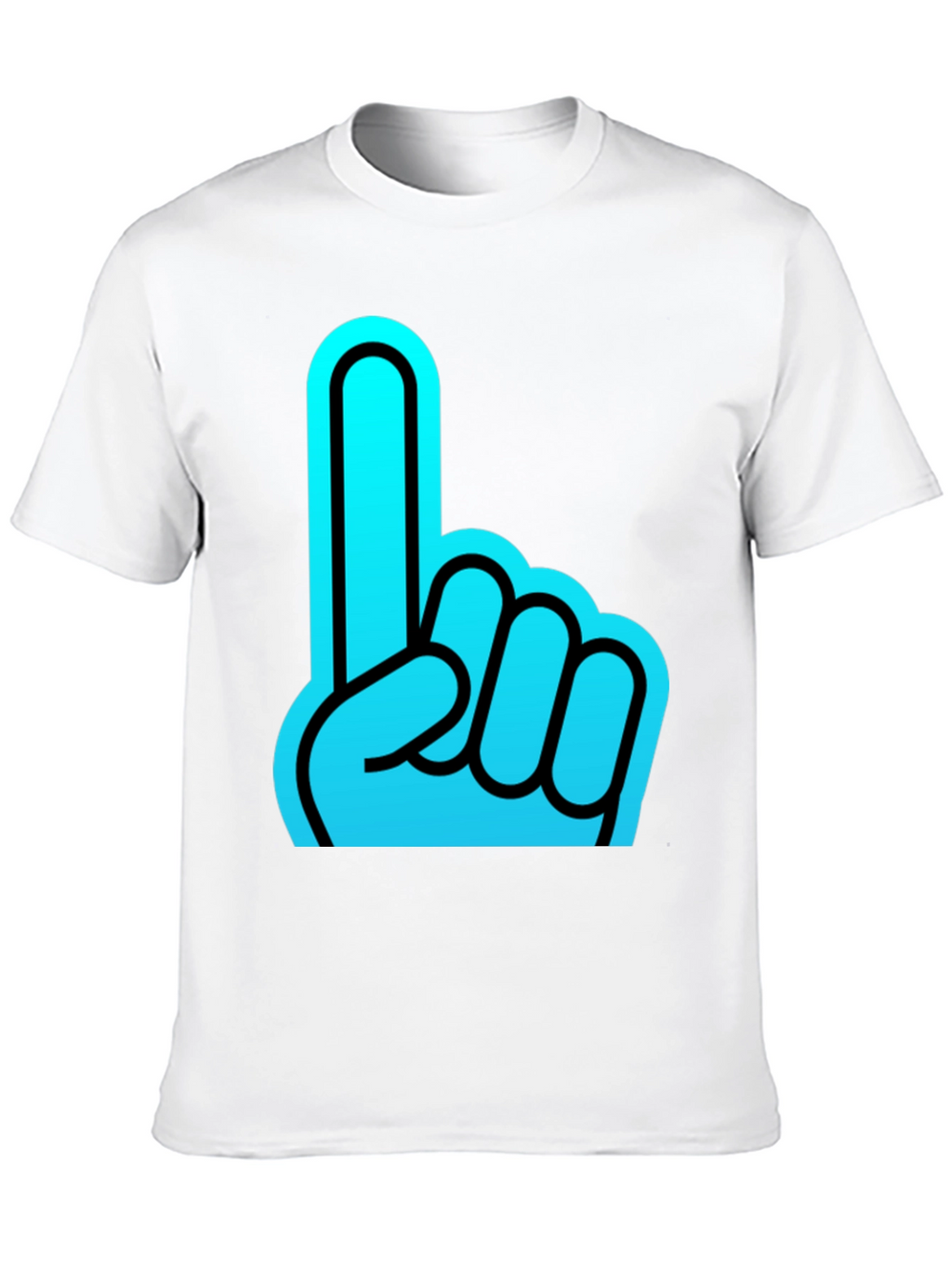 Foam Finger Graphic Black T-Shirt