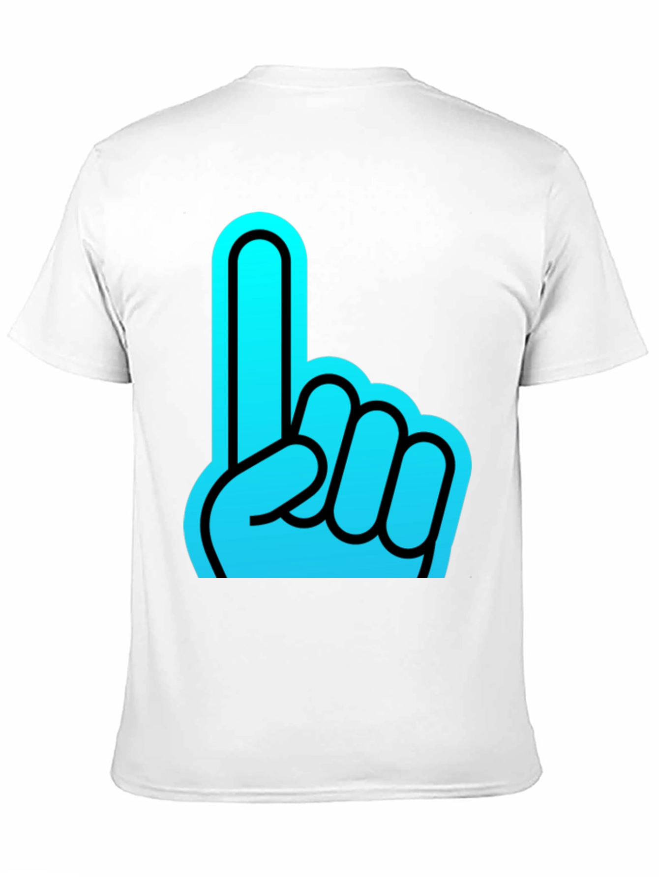 Foam Finger Graphic Black T-Shirt