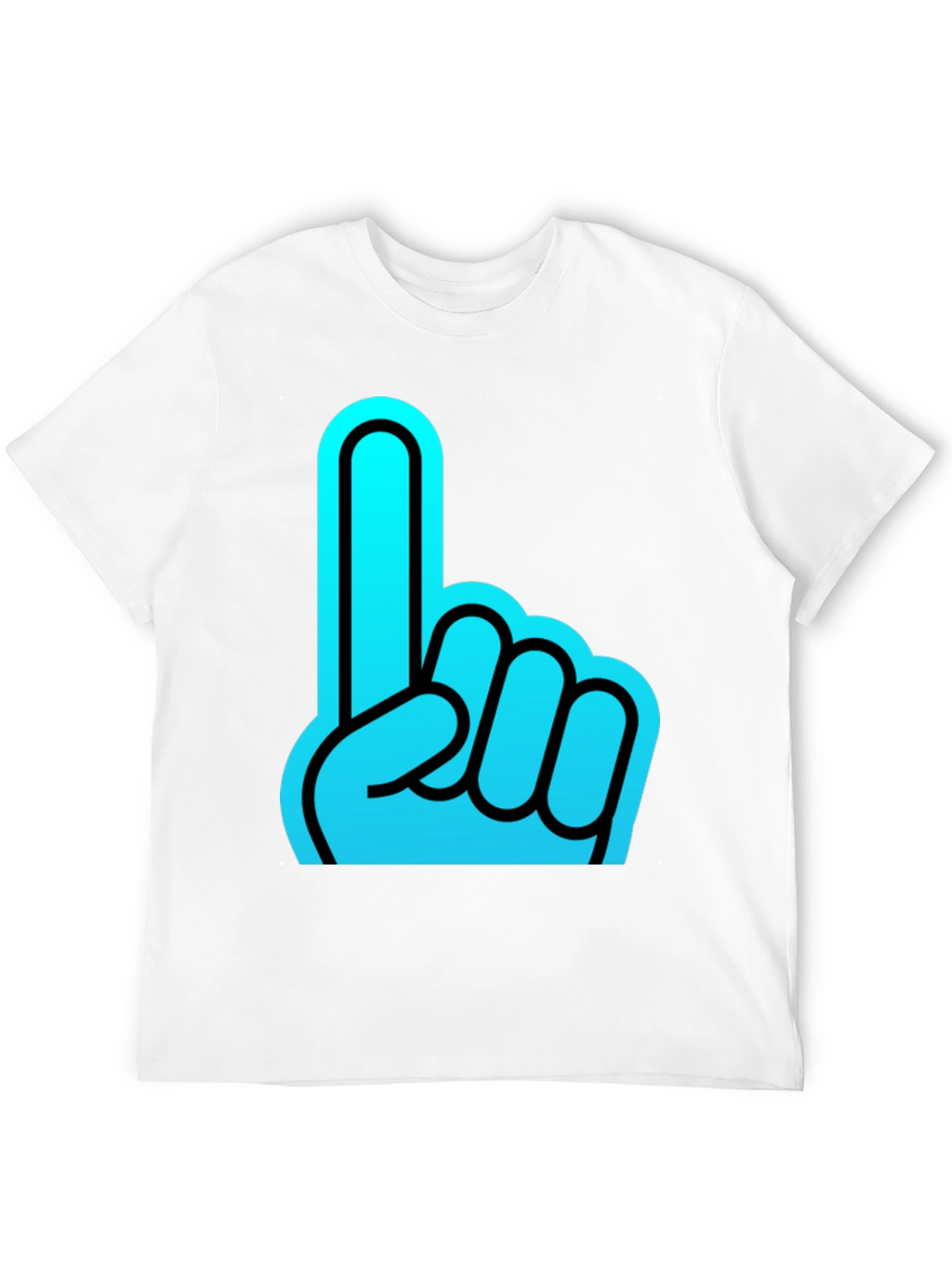 Foam Finger Graphic Black T-Shirt