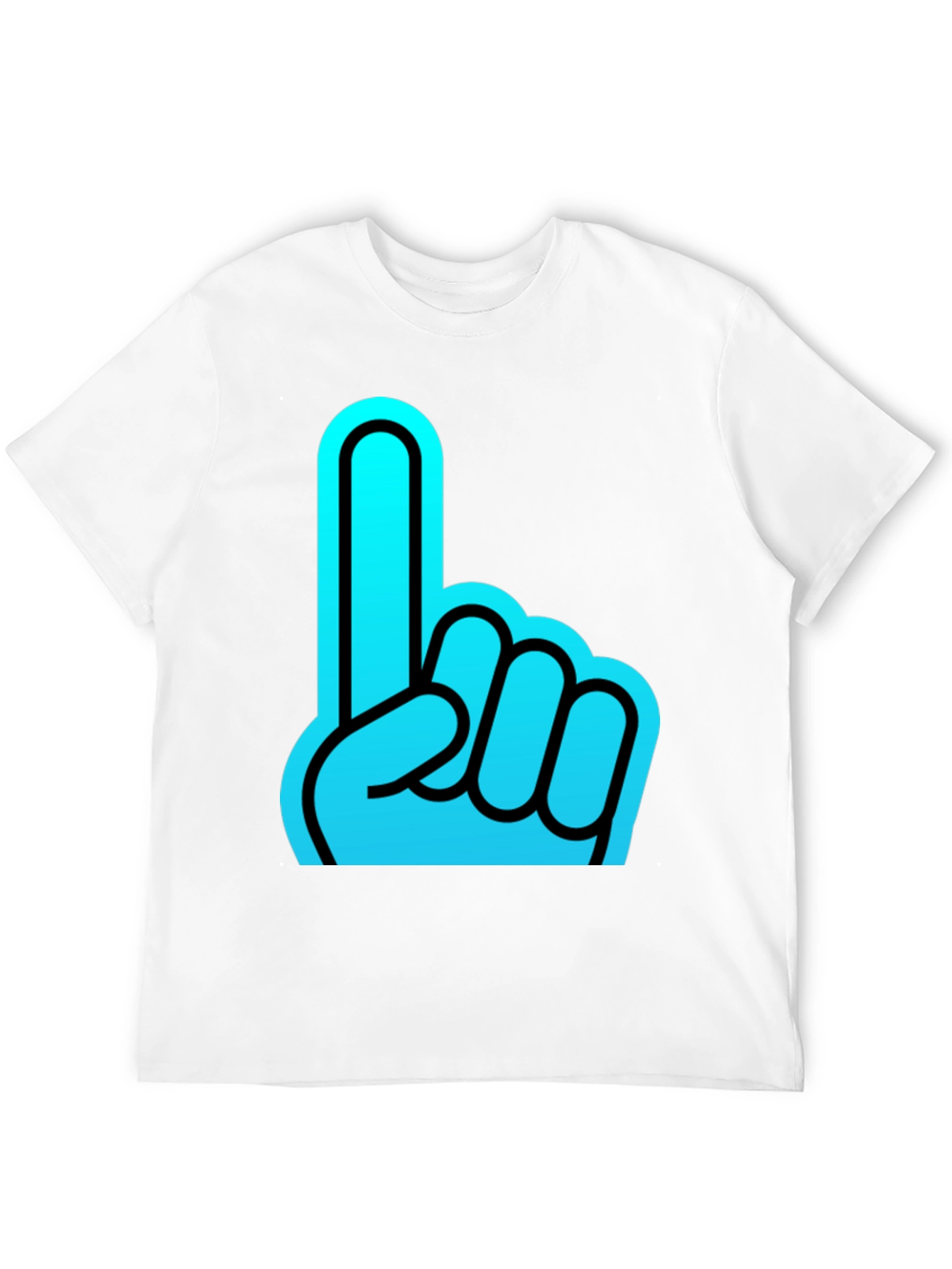 Foam Finger Graphic Black T-Shirt