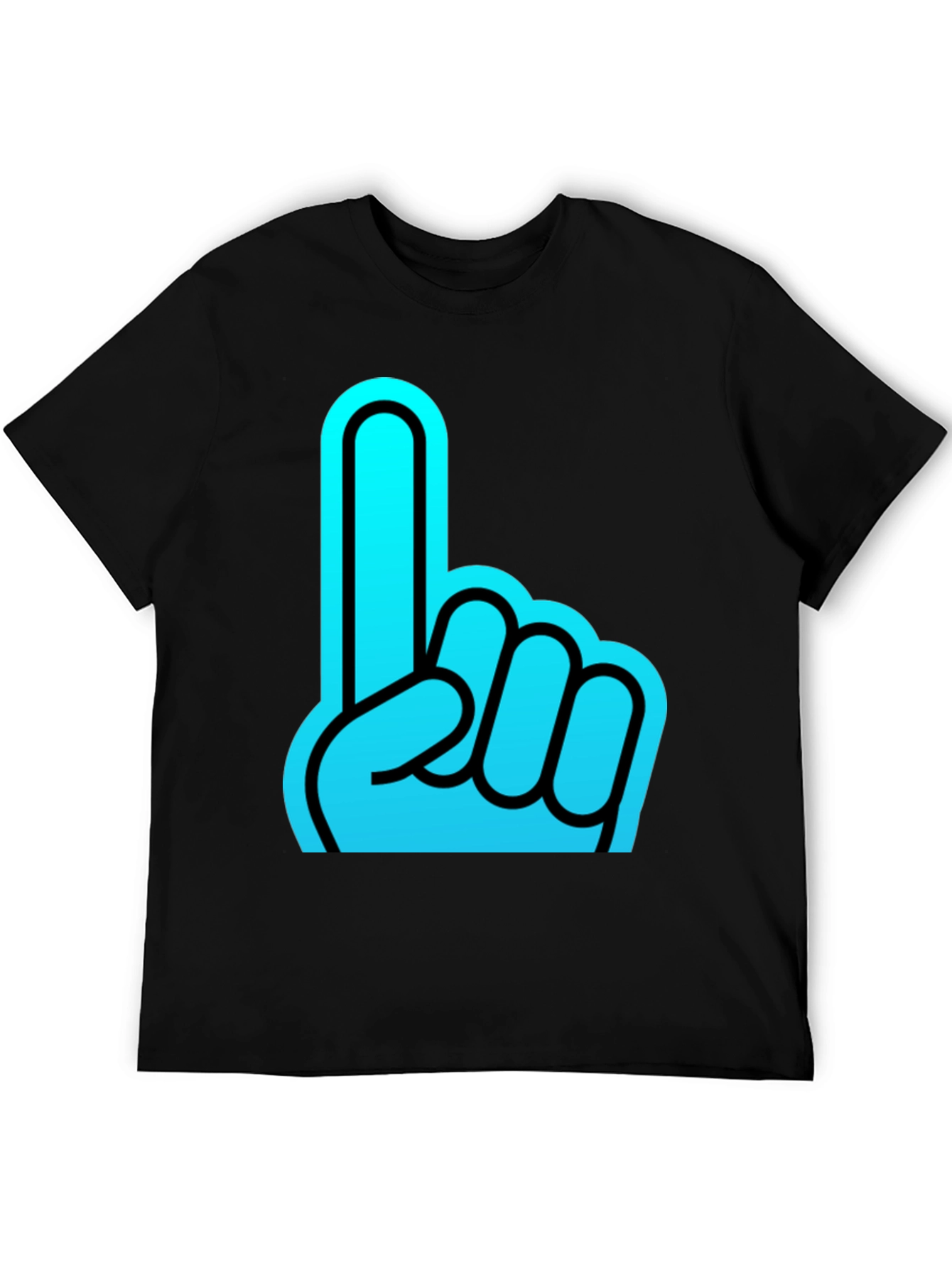 Foam Finger Graphic Black T-Shirt