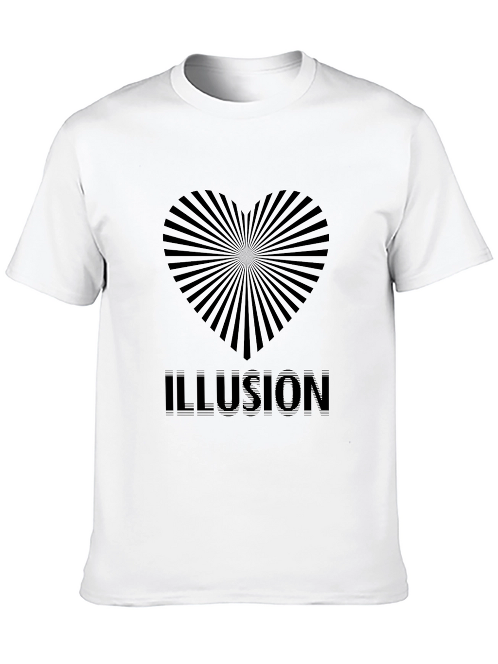 Optical Illusion Heart Black T-Shirt