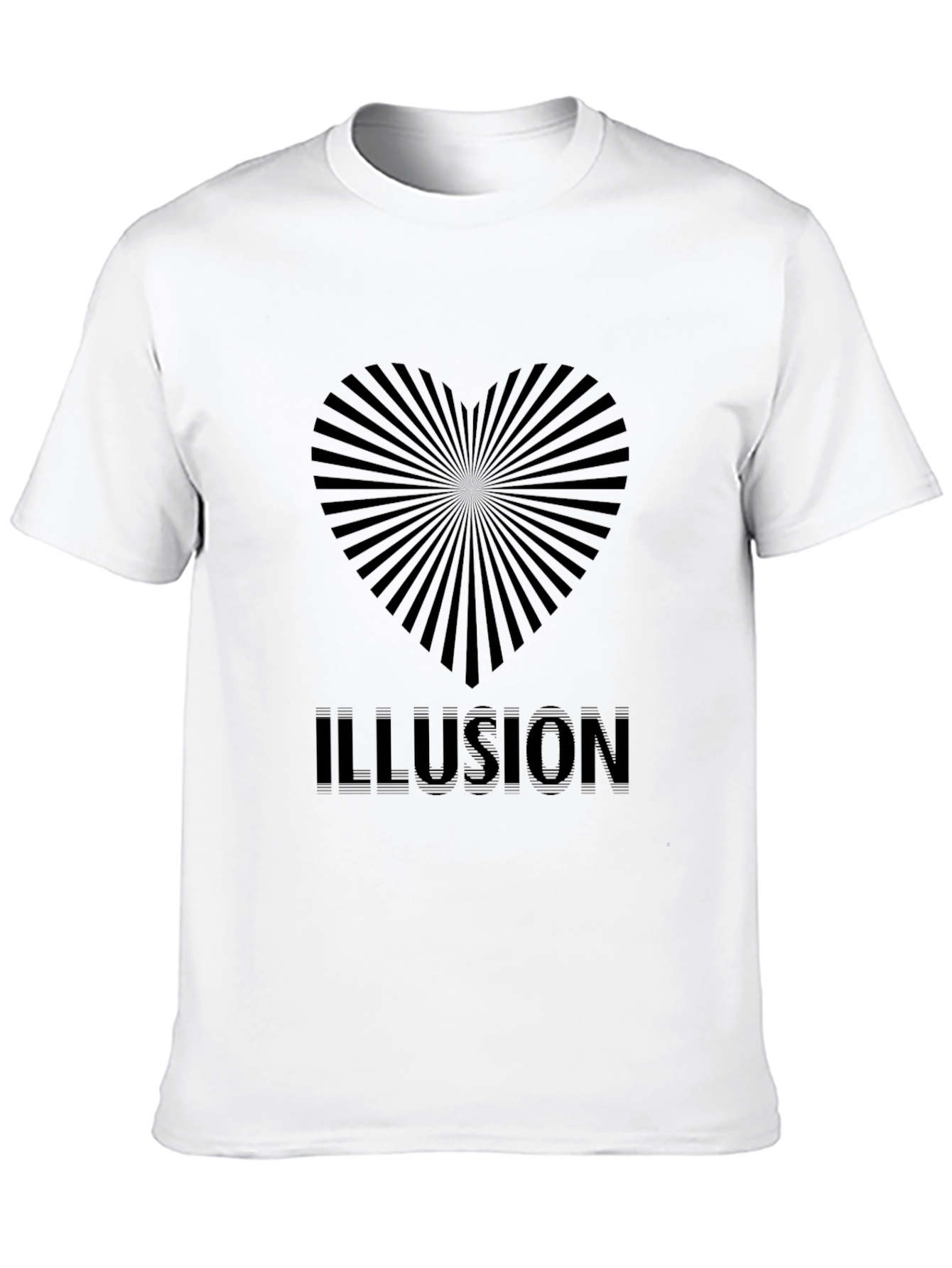 Optical Illusion Heart Black T-Shirt